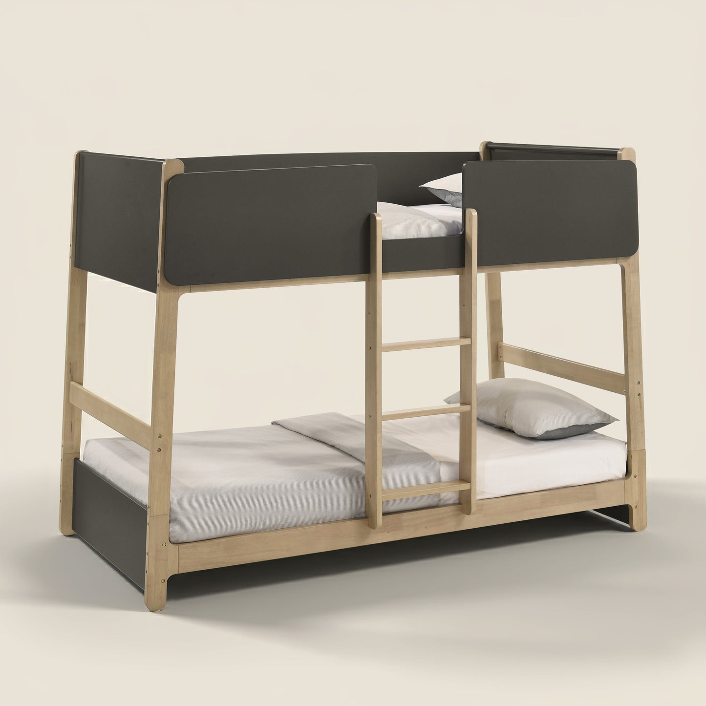 Galano Modern Wood Bunk Bed with Integrated Ladder 82.4" W x 42.2" D x 61.9" H