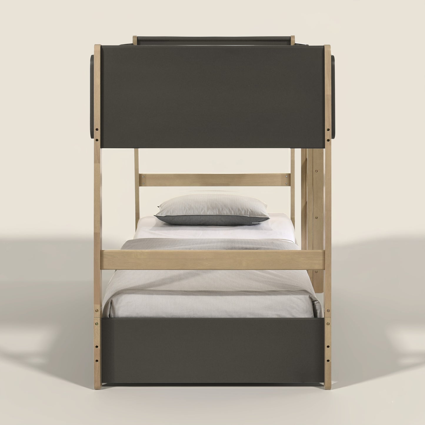 Galano Modern Wood Bunk Bed with Integrated Ladder 82.4" W x 42.2" D x 61.9" H