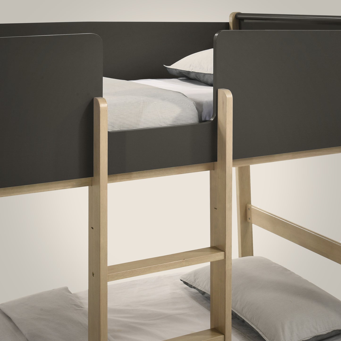 Galano Modern Wood Bunk Bed with Integrated Ladder 82.4" W x 42.2" D x 61.9" H