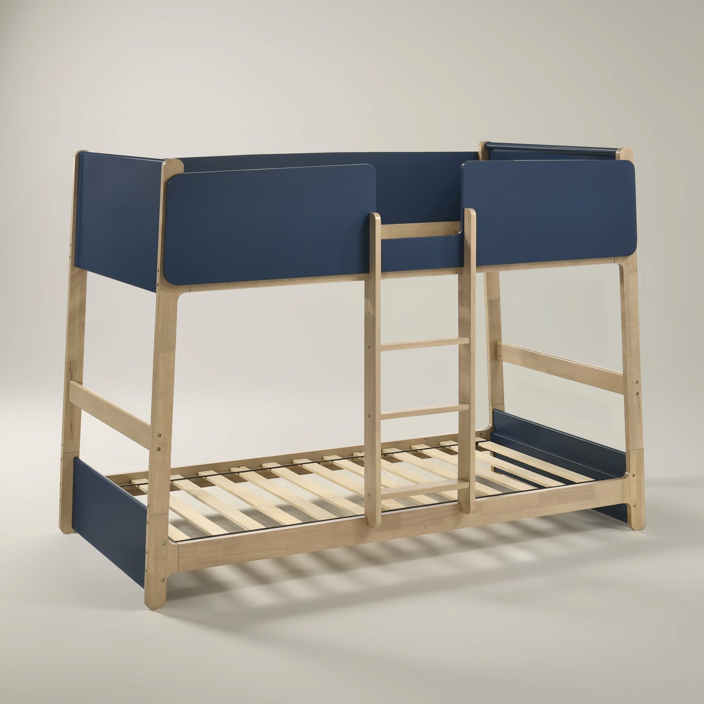 Galano Modern Wood Bunk Bed with Integrated Ladder 82.4" W x 42.2" D x 61.9" H