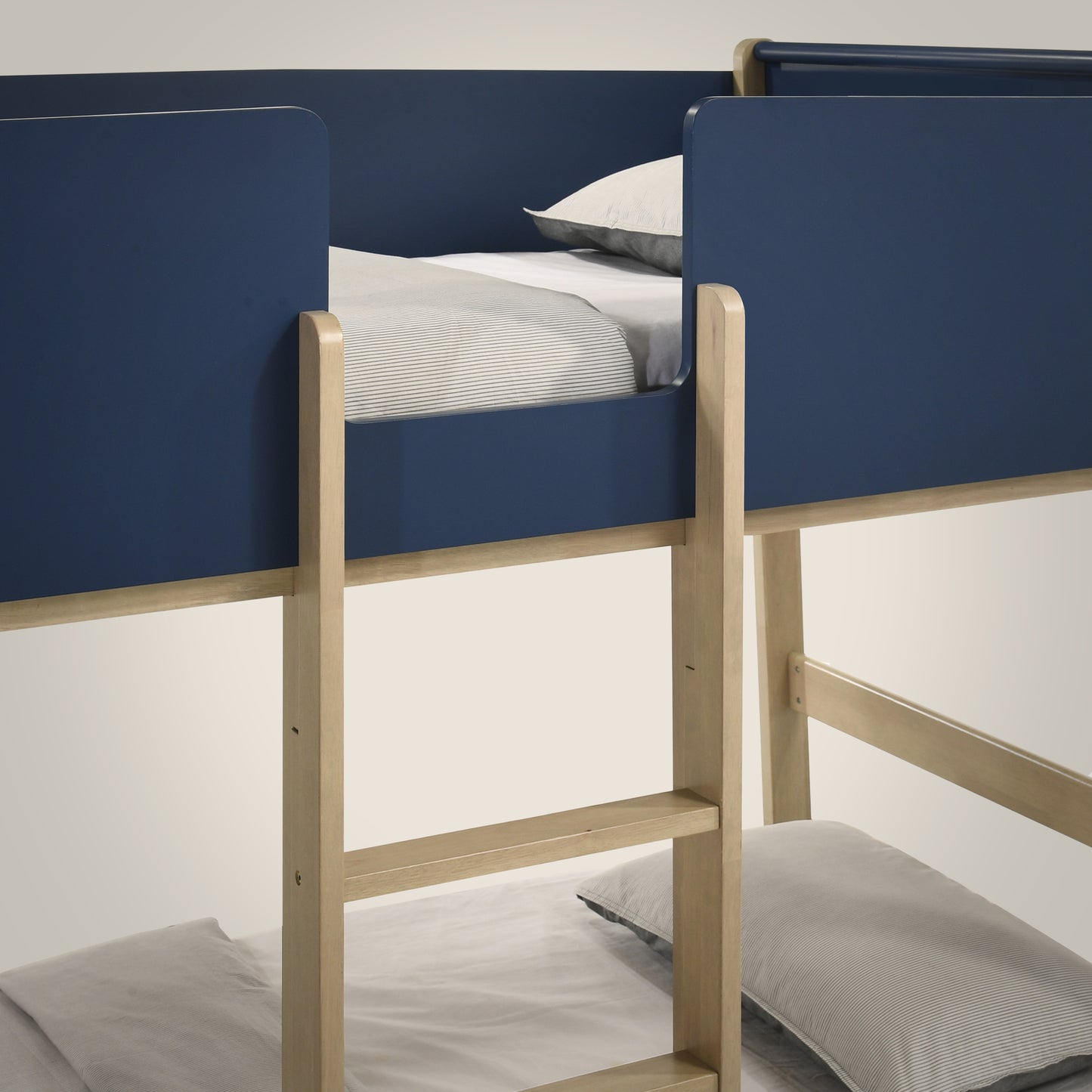 Galano Modern Wood Bunk Bed with Integrated Ladder 82.4" W x 42.2" D x 61.9" H