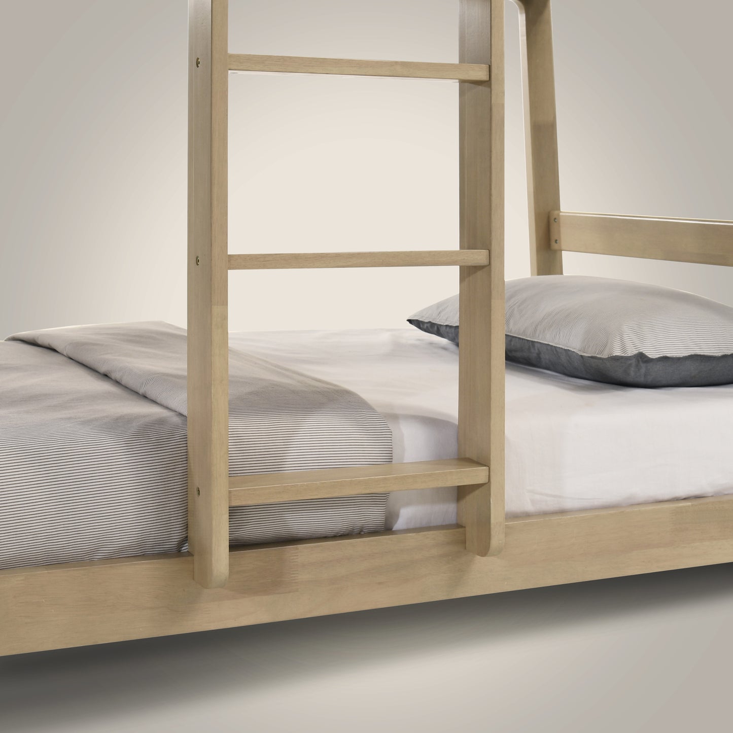Galano Modern Wood Bunk Bed with Integrated Ladder 82.4" W x 42.2" D x 61.9" H