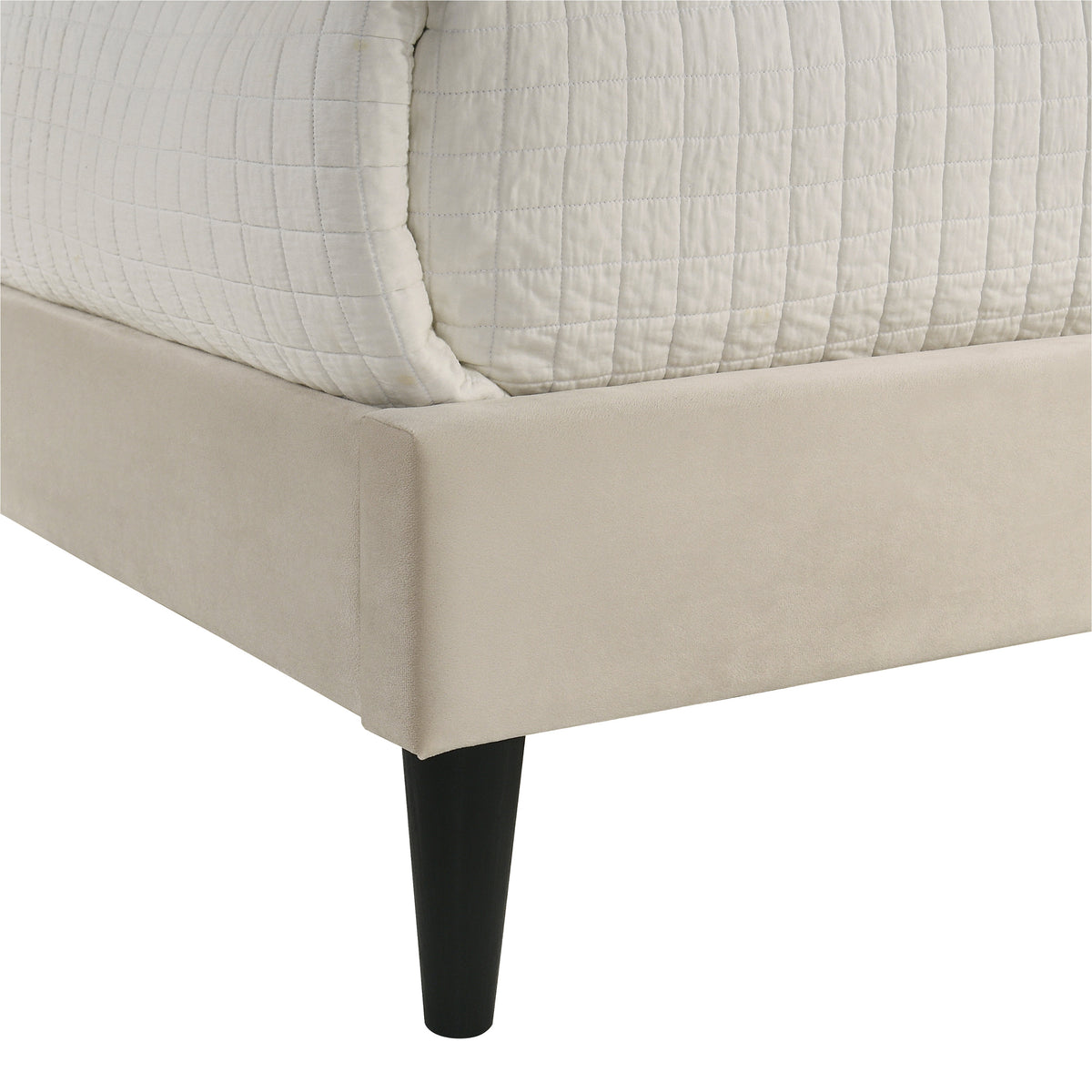 GALANO King Upholstered Platform Bed with Curved Wingback Headboard, No Box Spring Required