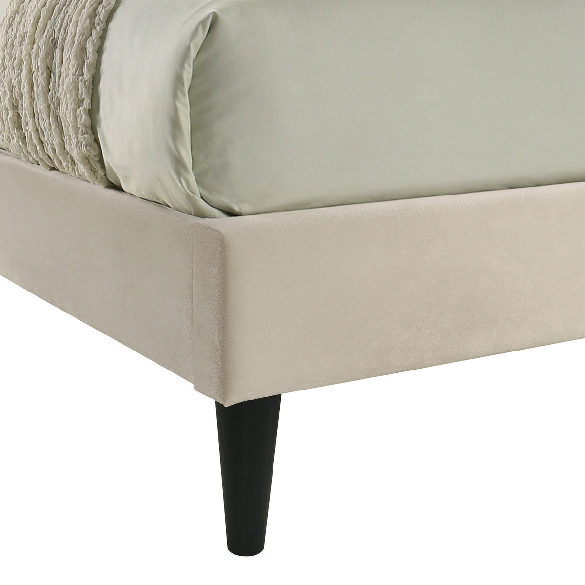 GALANO Queen Upholstered Platform Bed with Tufted Wingback Headboard
