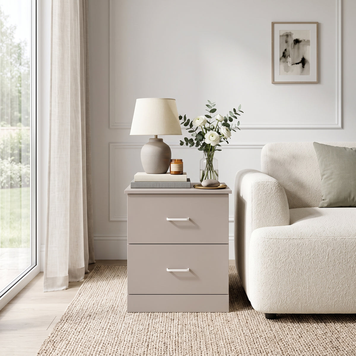 Galano Modern 2-Drawer Nightstand with Storage, Compact Bedside Table or End Table, 18.7" W x 15.7" D x 23.7" H