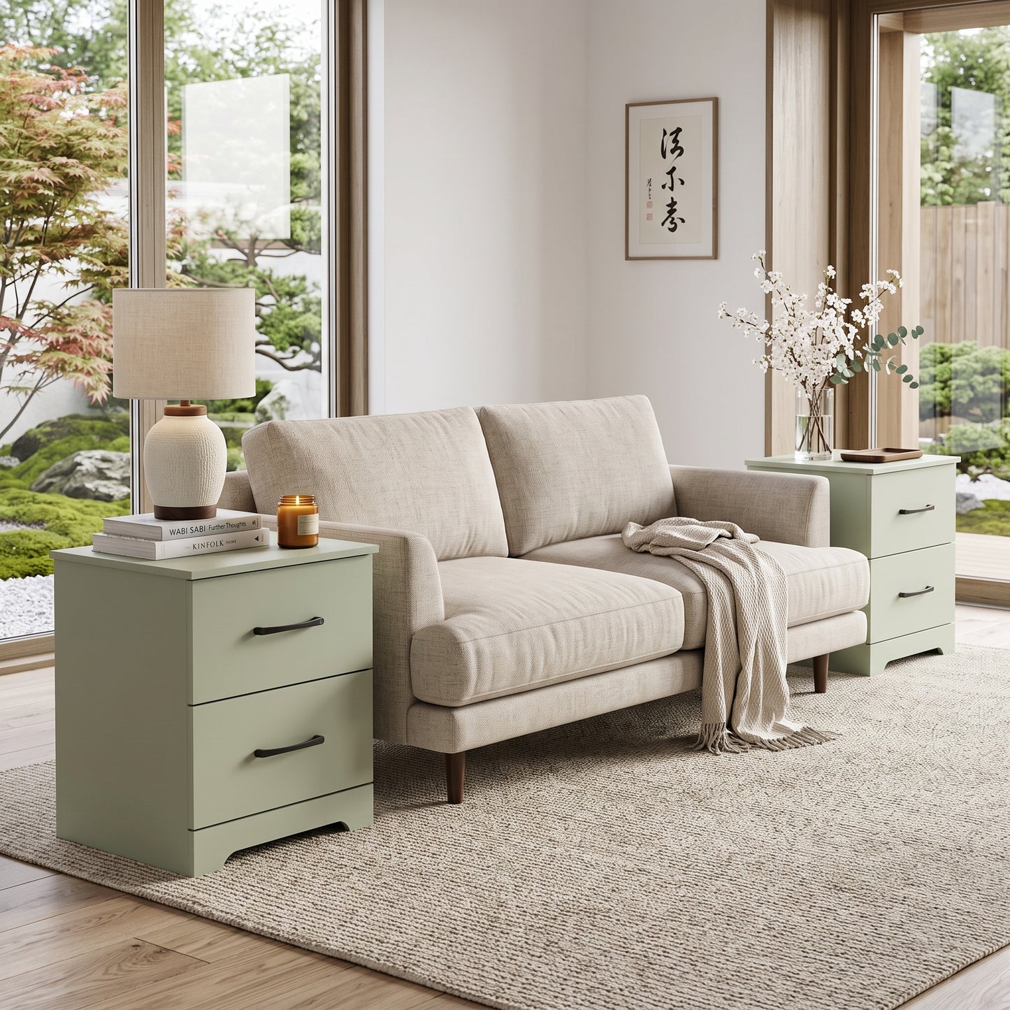 Galano Modern 2-Drawer Nightstand with Storage, Compact Bedside Table or End Table, 18.7" W x 15.7" D x 23.7" H