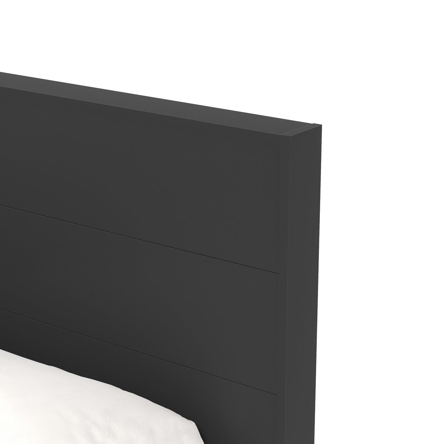 Galano Payne Queen Platform Bed with Headboard – Black