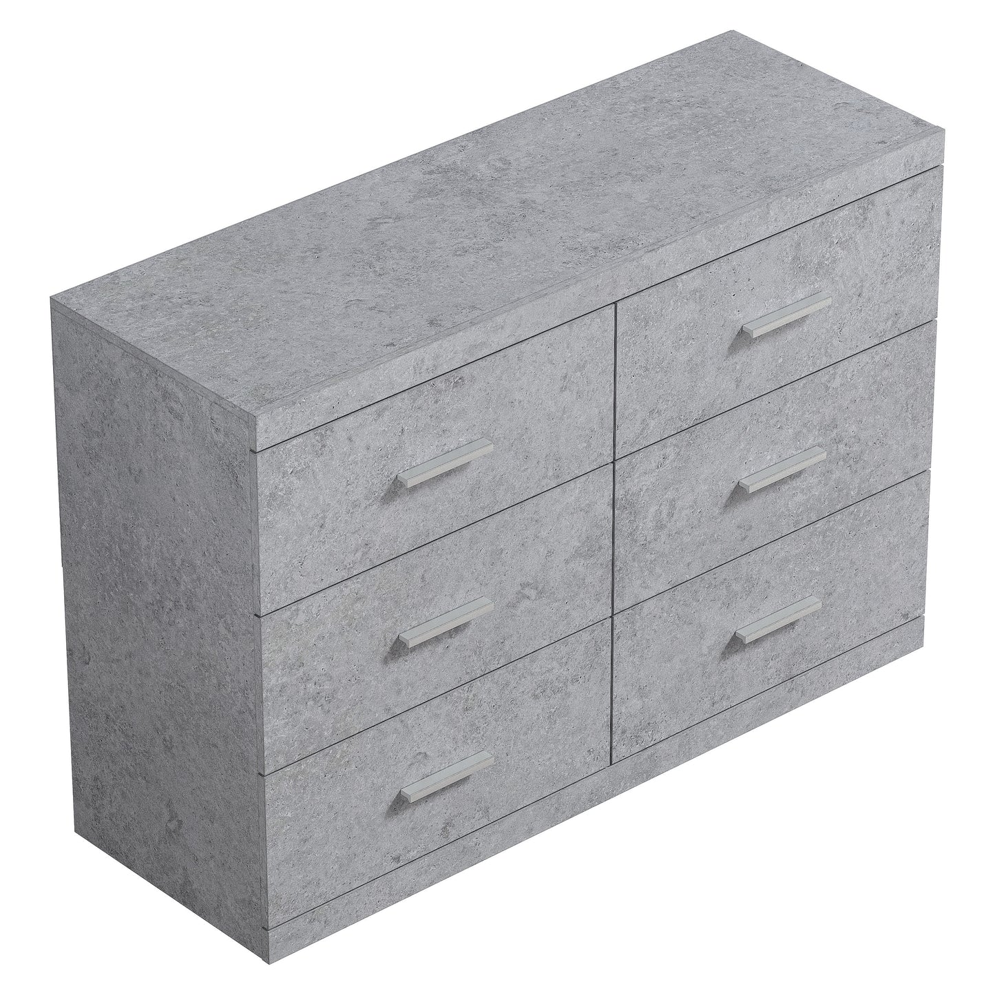 Galano Carmelo 6 Drawer Dresser (Interlock) - Concrete
