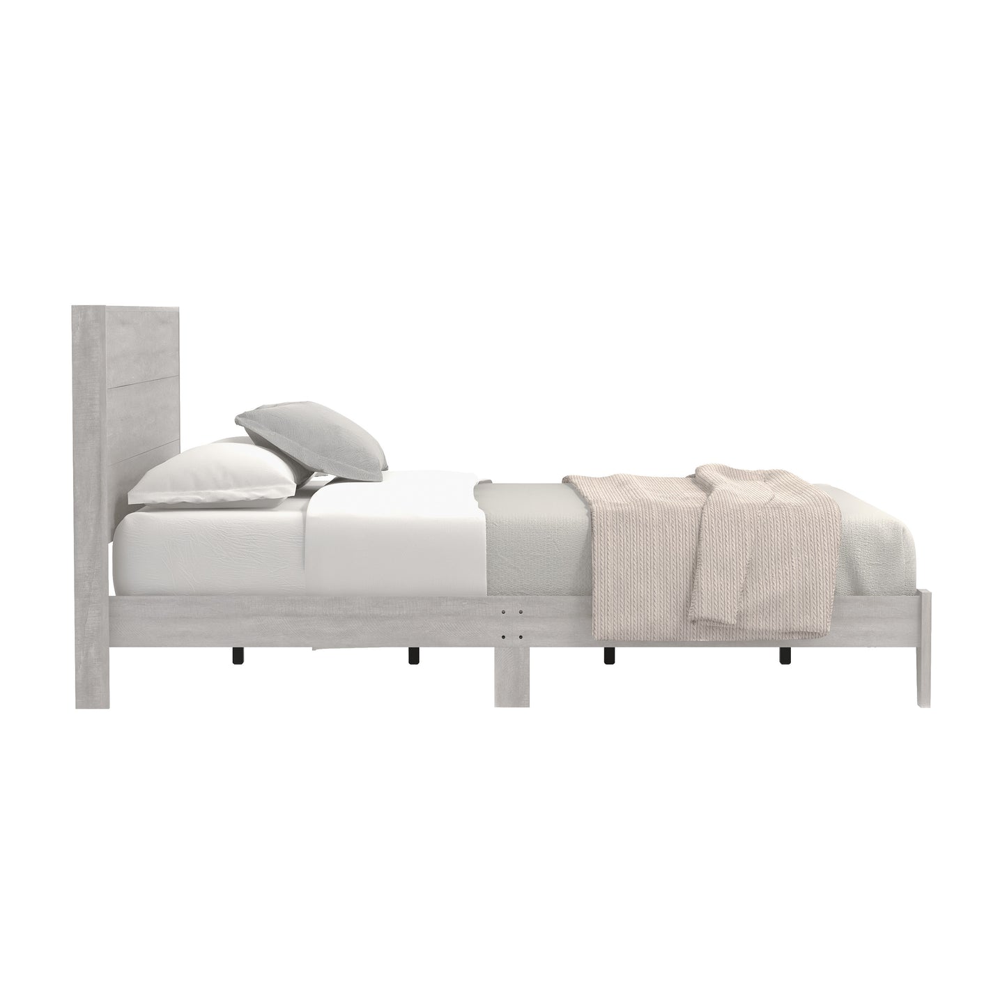 Galano Queen Payne Platform Bed with Headboard – Dusty Grey Oak