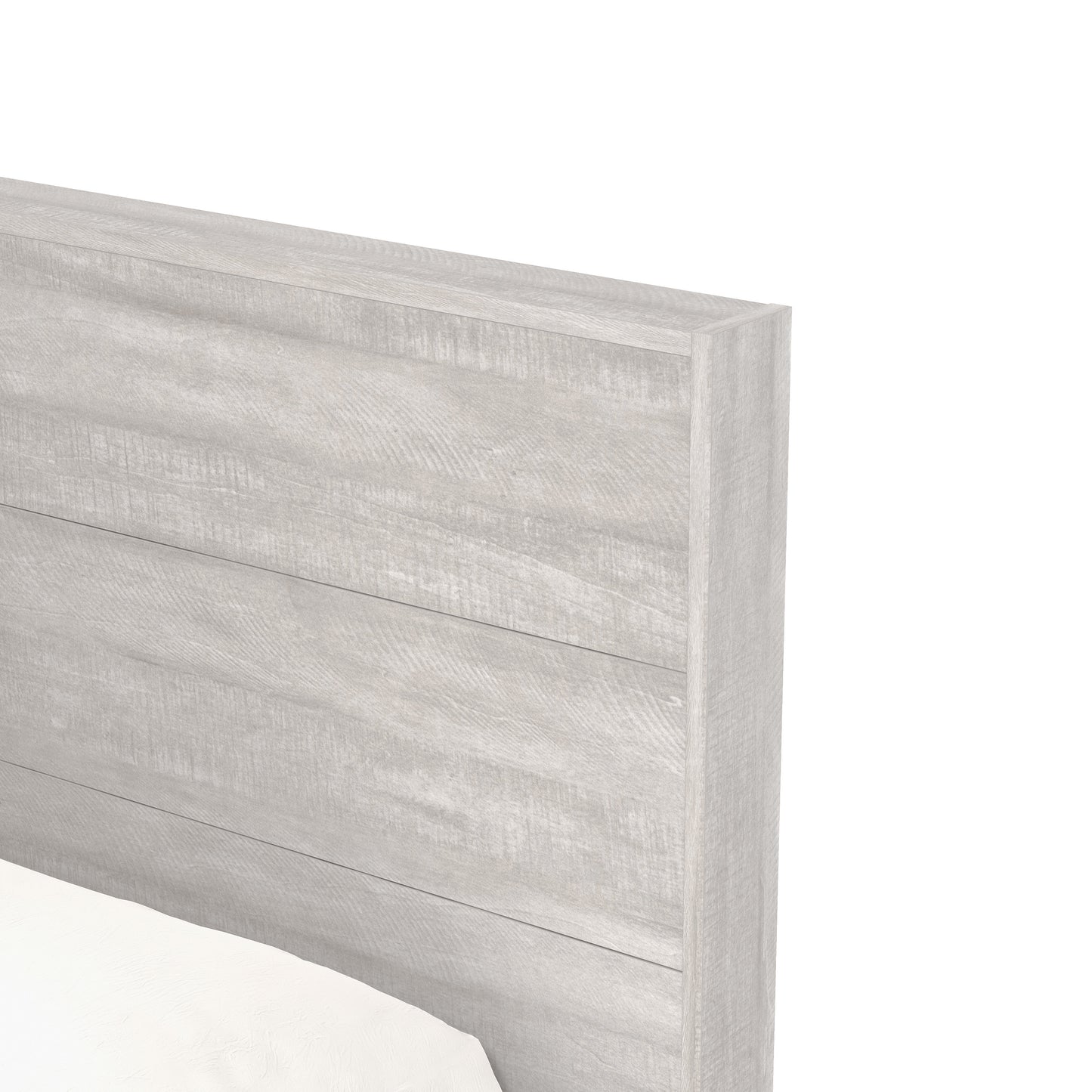 Galano Queen Payne Platform Bed with Headboard – Dusty Grey Oak