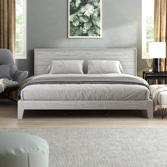 Galano King Payne Luxe Bed with Headboard – Dusty Grey Oak
