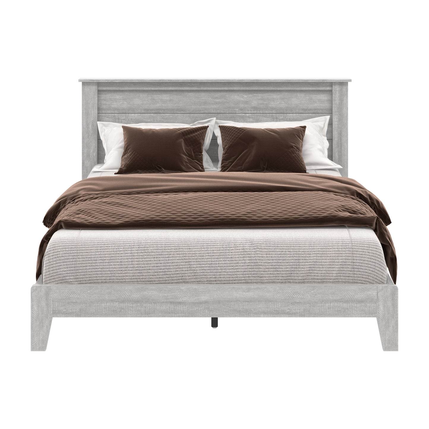 Galano Queen Tiena Lencia Bed with Headboard – Dusty Grey Oak