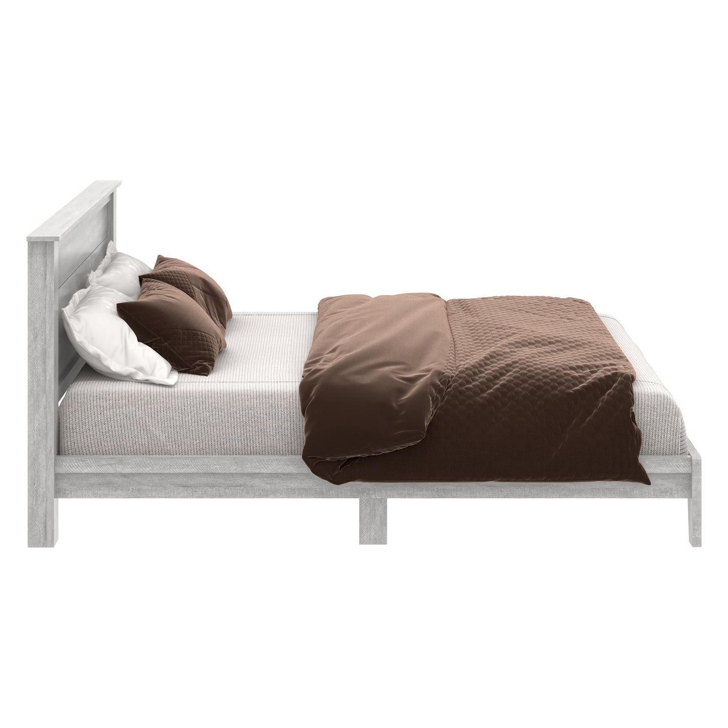 Galano Queen Tiena Lencia Bed with Headboard – Dusty Grey Oak