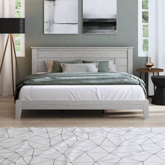 Galano King Tiena Lencia Bed with Headboard – Dusty Grey Oak