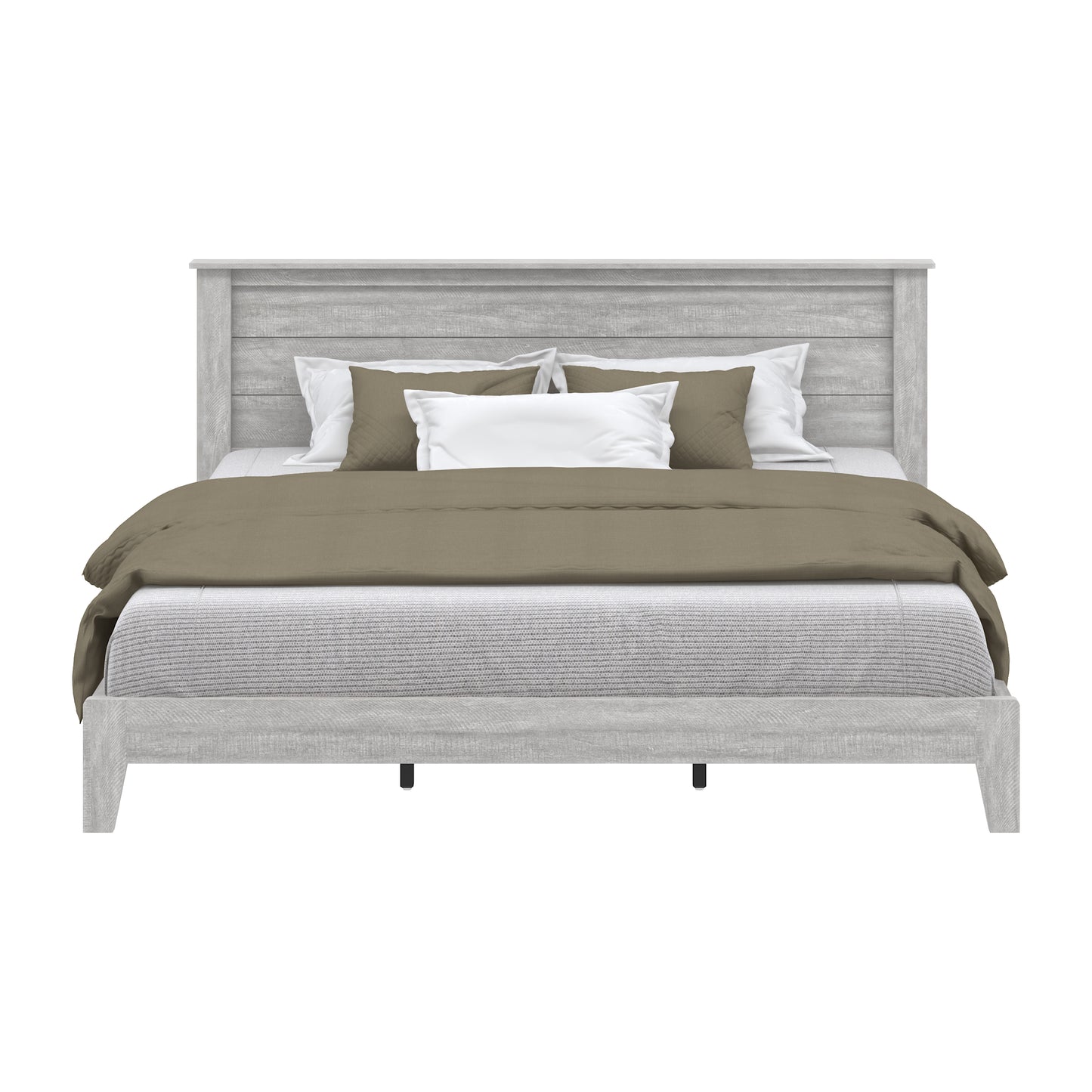 Galano King Tiena Lencia Bed with Headboard – Dusty Grey Oak