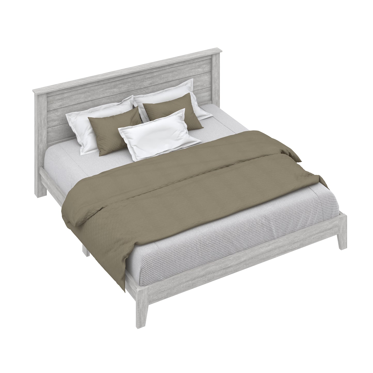 Galano King Tiena Lencia Bed with Headboard – Dusty Grey Oak