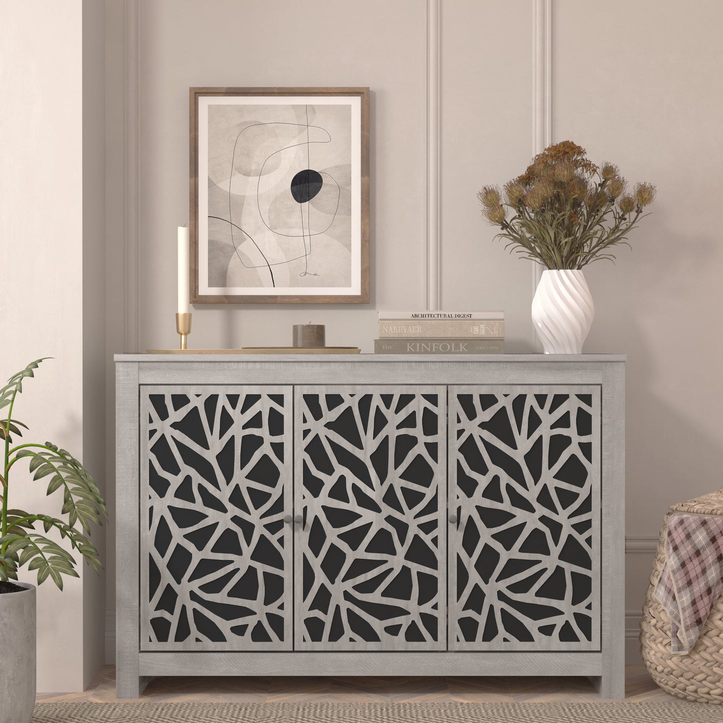 Galano Culbreath 3 Door Sideboard - Dusty Grey Oak