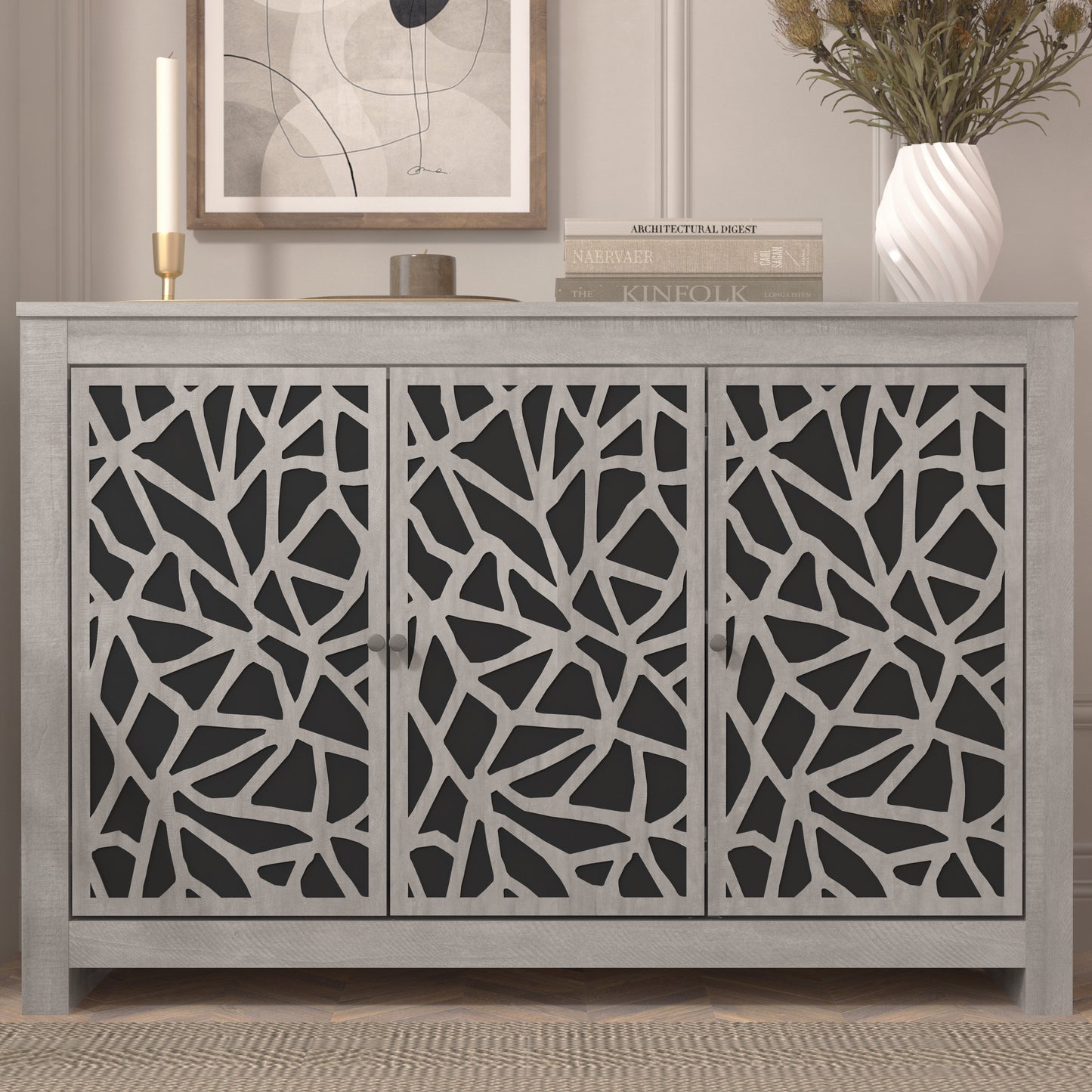 Galano Culbreath 3 Door Sideboard - Dusty Grey Oak