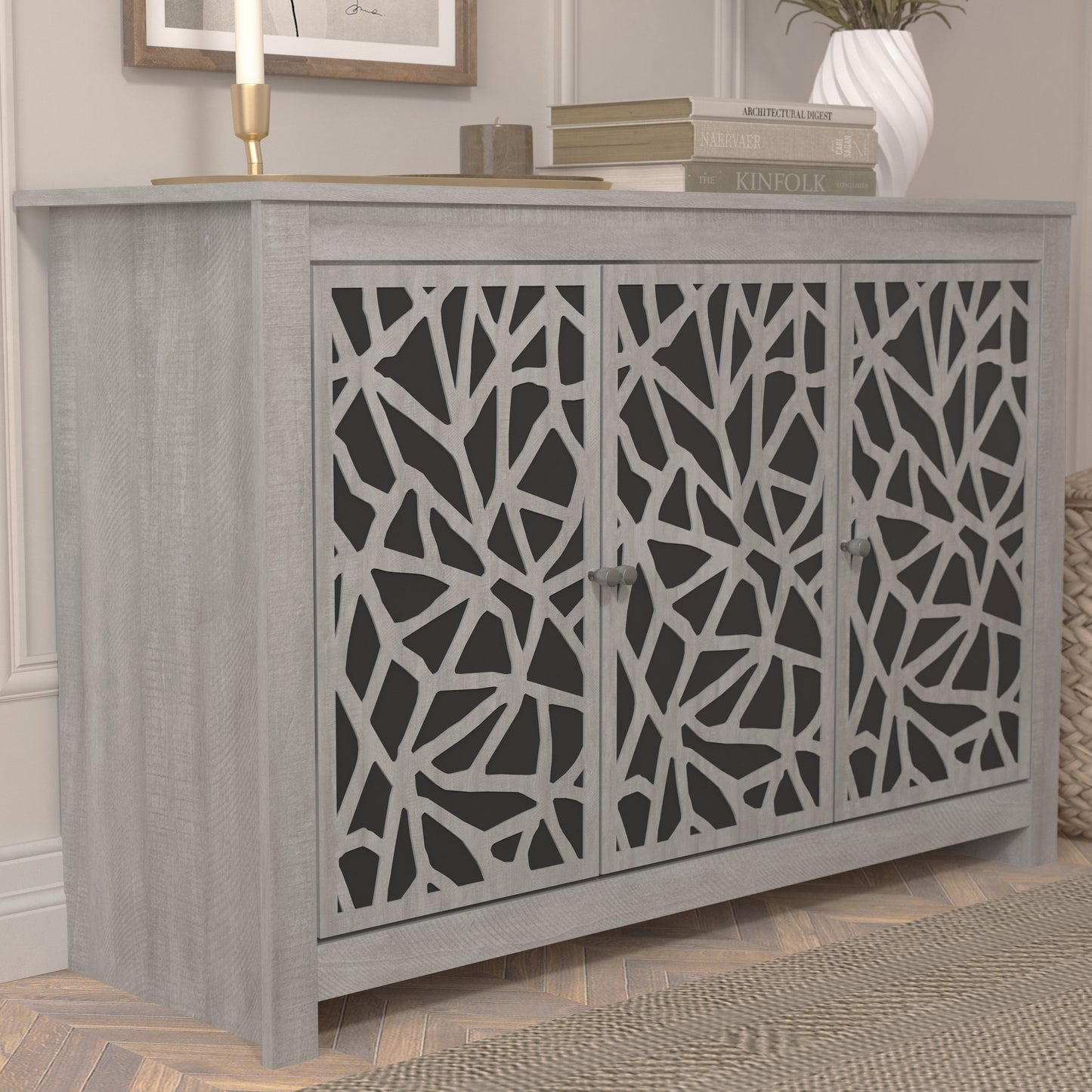 Galano Culbreath 3 Door Sideboard - Dusty Grey Oak