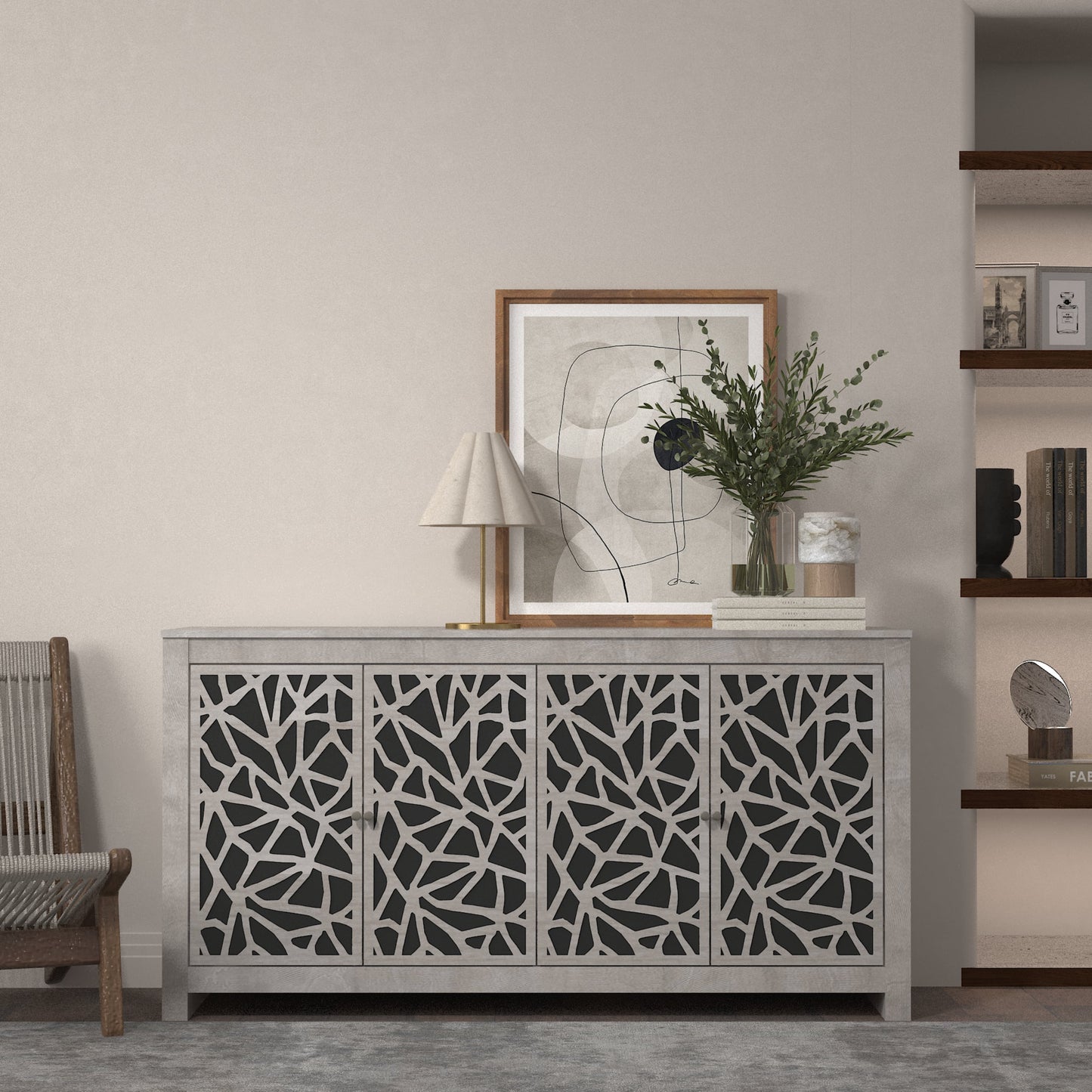 Galano Culbreath 4 Door Sideboard - Dusty Grey Oak