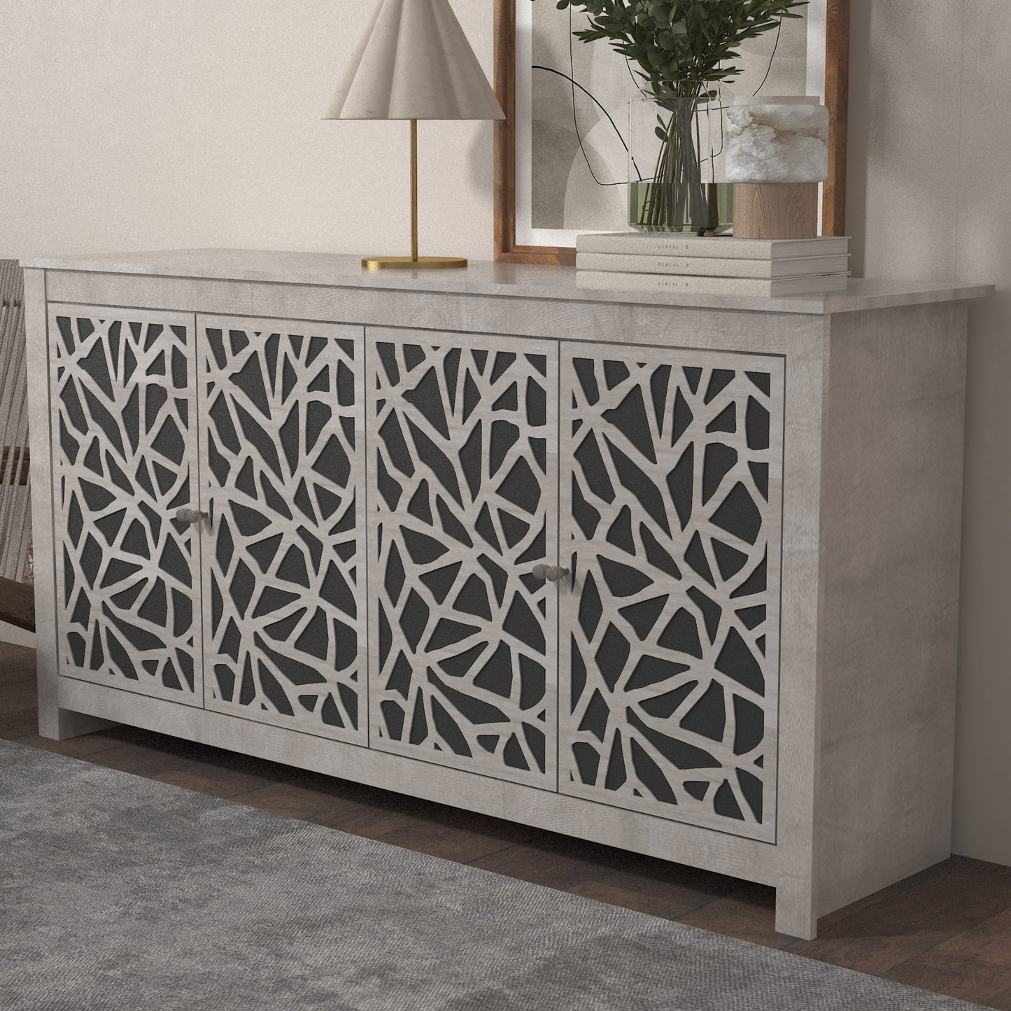 Galano Culbreath 4 Door Sideboard - Dusty Grey Oak