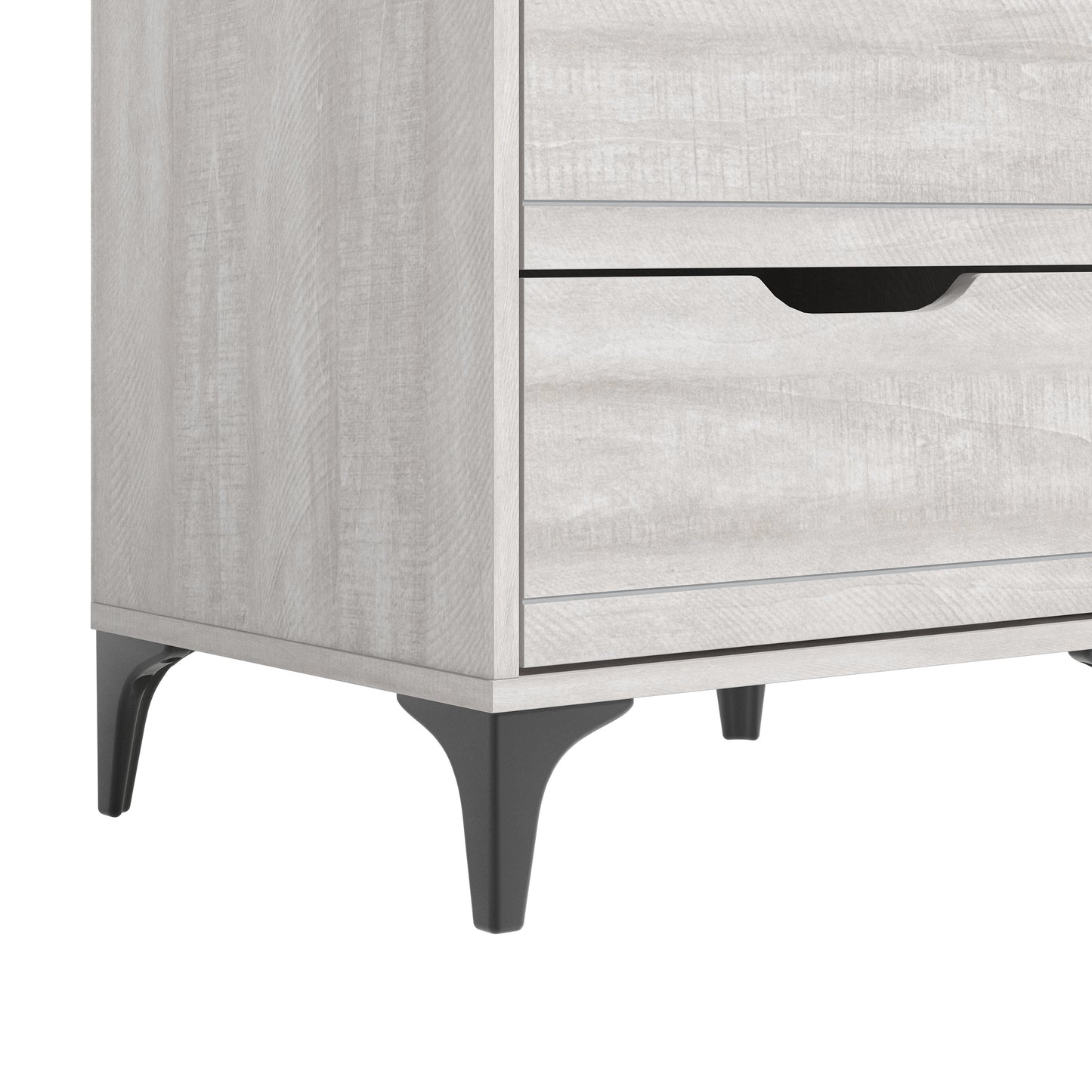 Galano Lilay 2-Drawer Nightstand – Dusty Grey Oak
