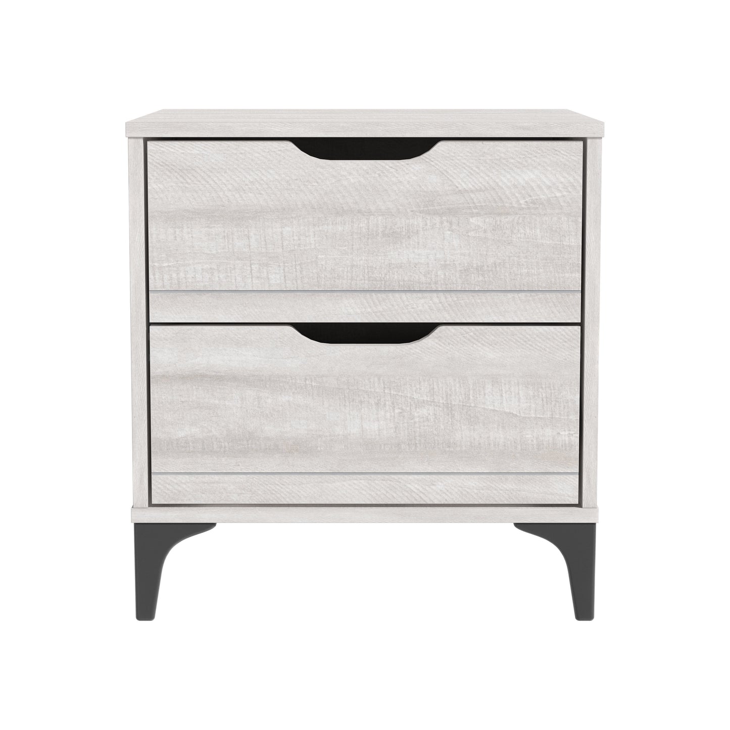 Galano Lilay 2-Drawer Nightstand – Dusty Grey Oak