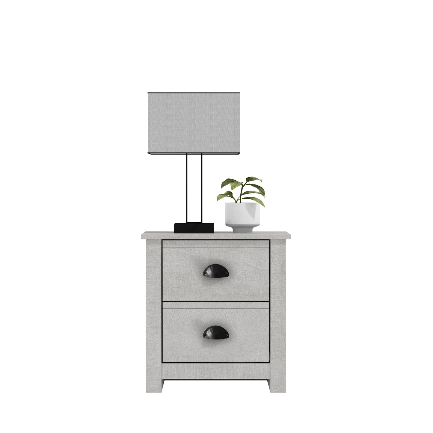 Galano Geodarno 2-Drawer Nightstand with Storage – Dusty Grey Oak