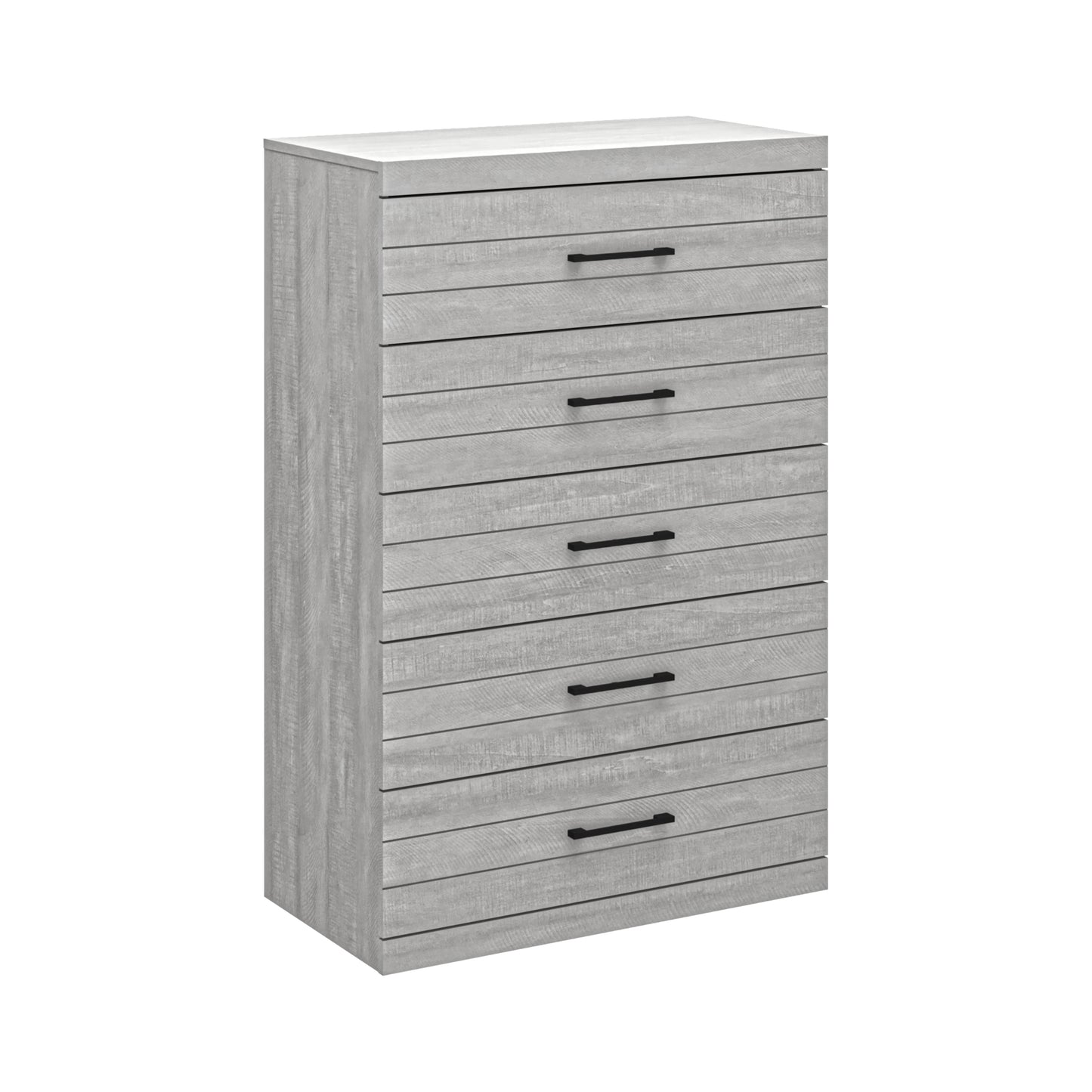 Galano Hamsper 5 Drawer Chest (Interlock) - Dusty Grey Oak