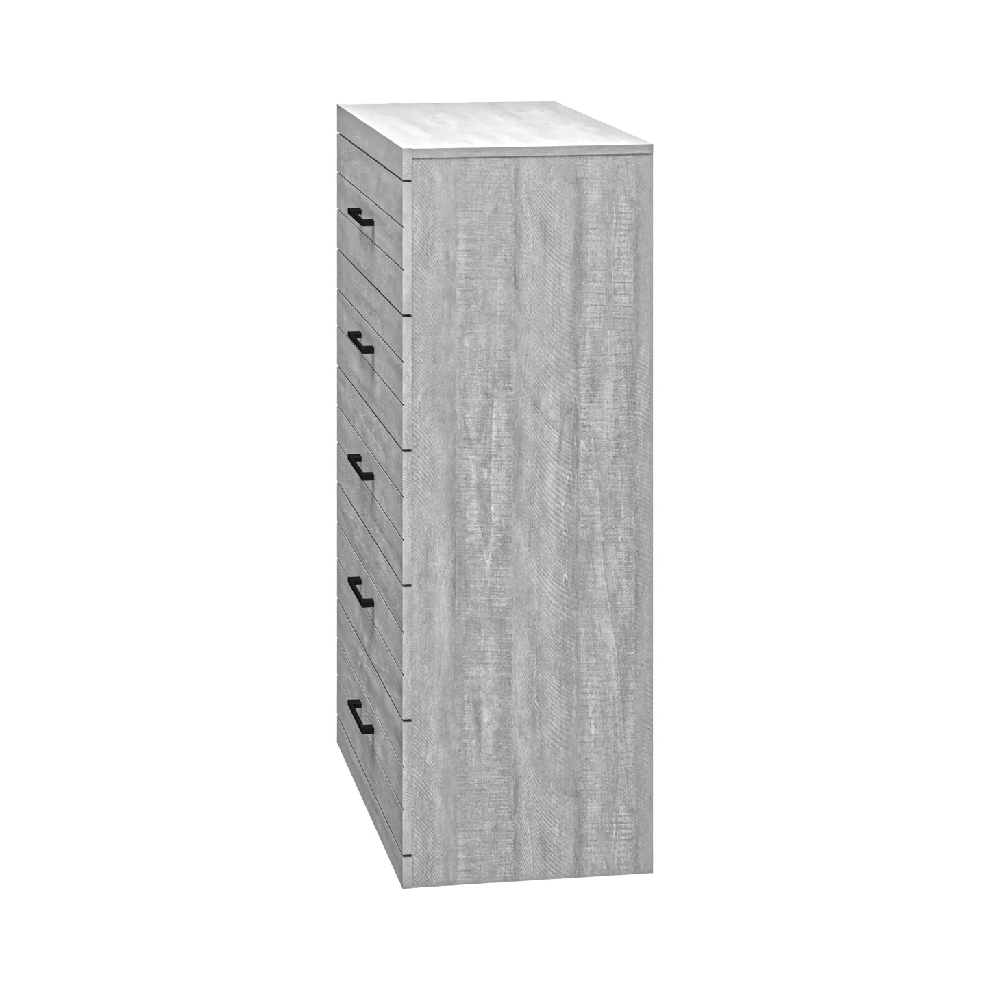 Galano Hamsper 5 Drawer Chest (Interlock) - Dusty Grey Oak
