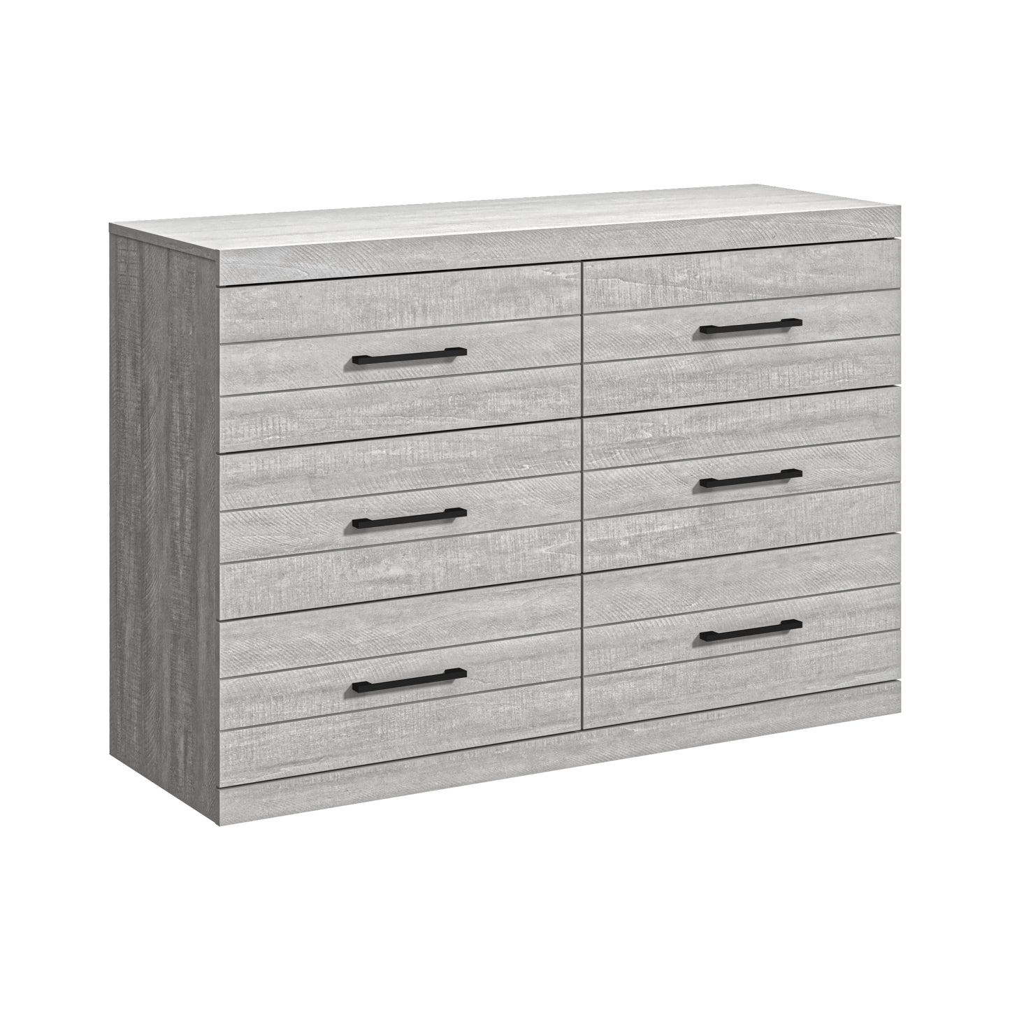 Galano Hamsper 6 Drawer Dresser (Interlock) - Dusty Grey Oak