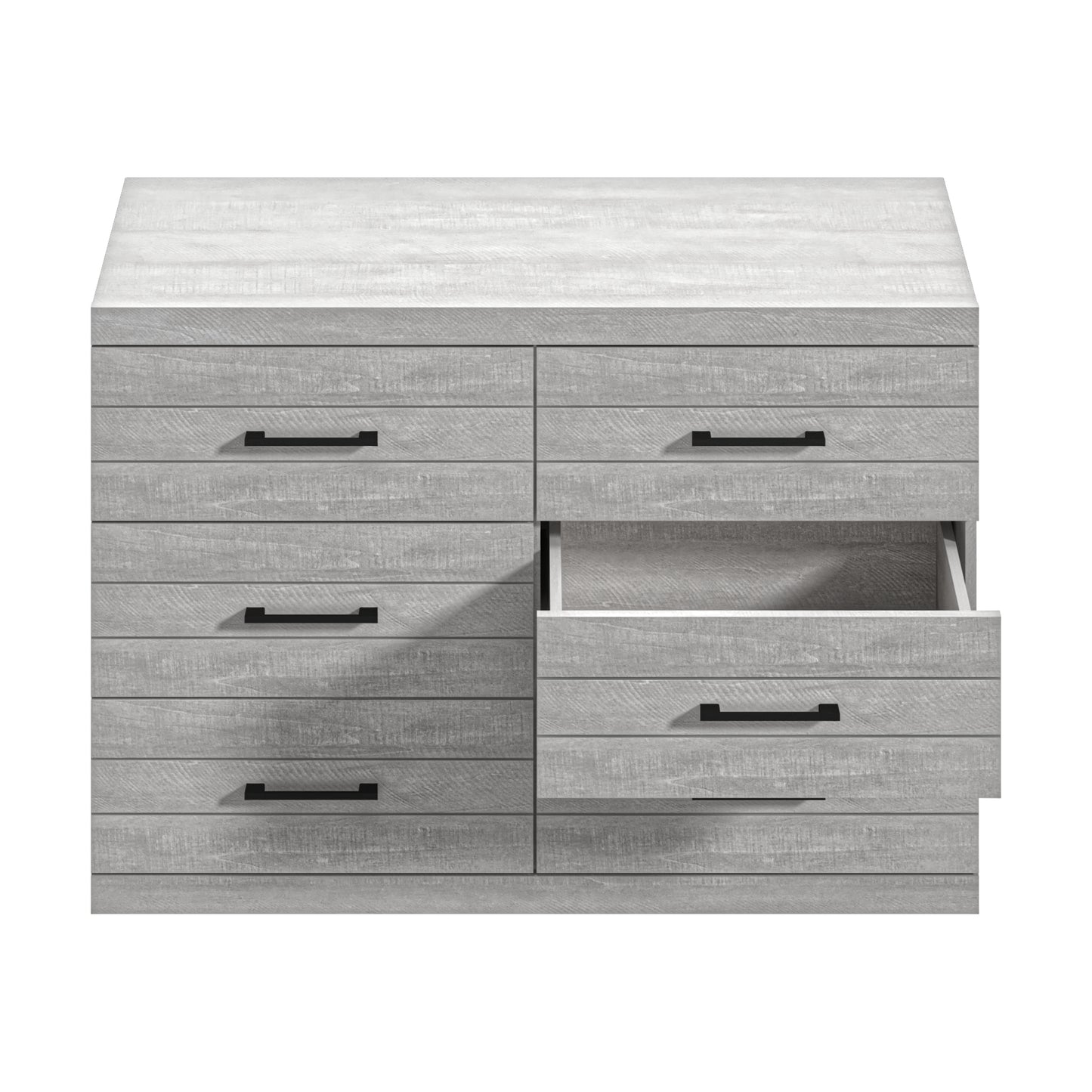 Galano Hamsper 6 Drawer Dresser (Interlock) - Dusty Grey Oak