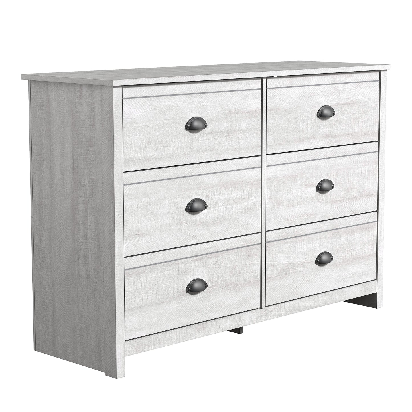 Galano Geodarno 6 Drawer Dresser (Interlock) - Dusty Grey Oak