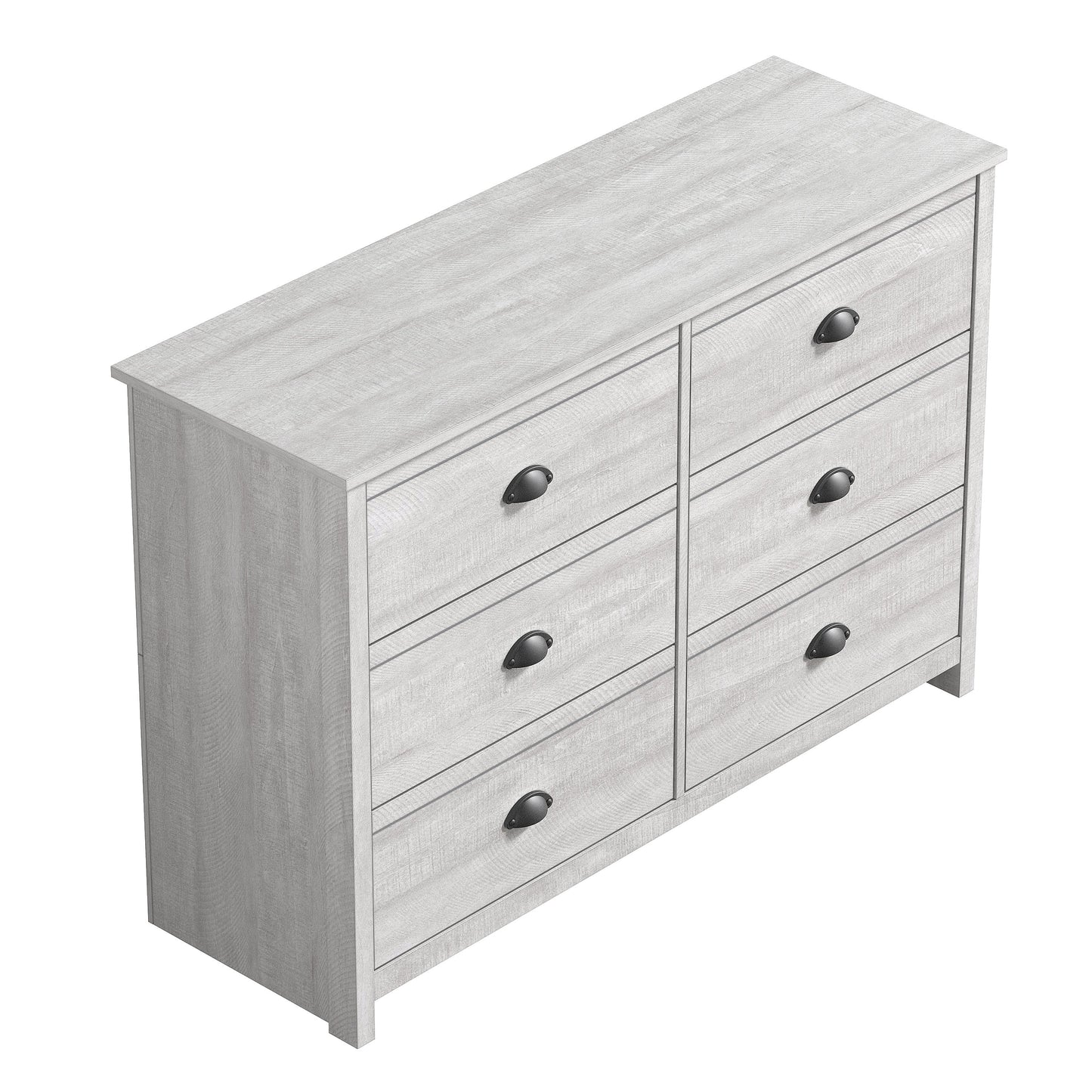 Galano Geodarno 6 Drawer Dresser (Interlock) - Dusty Grey Oak