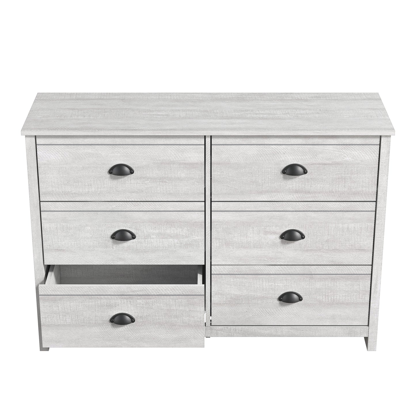 Galano Geodarno 6 Drawer Dresser (Interlock) - Dusty Grey Oak