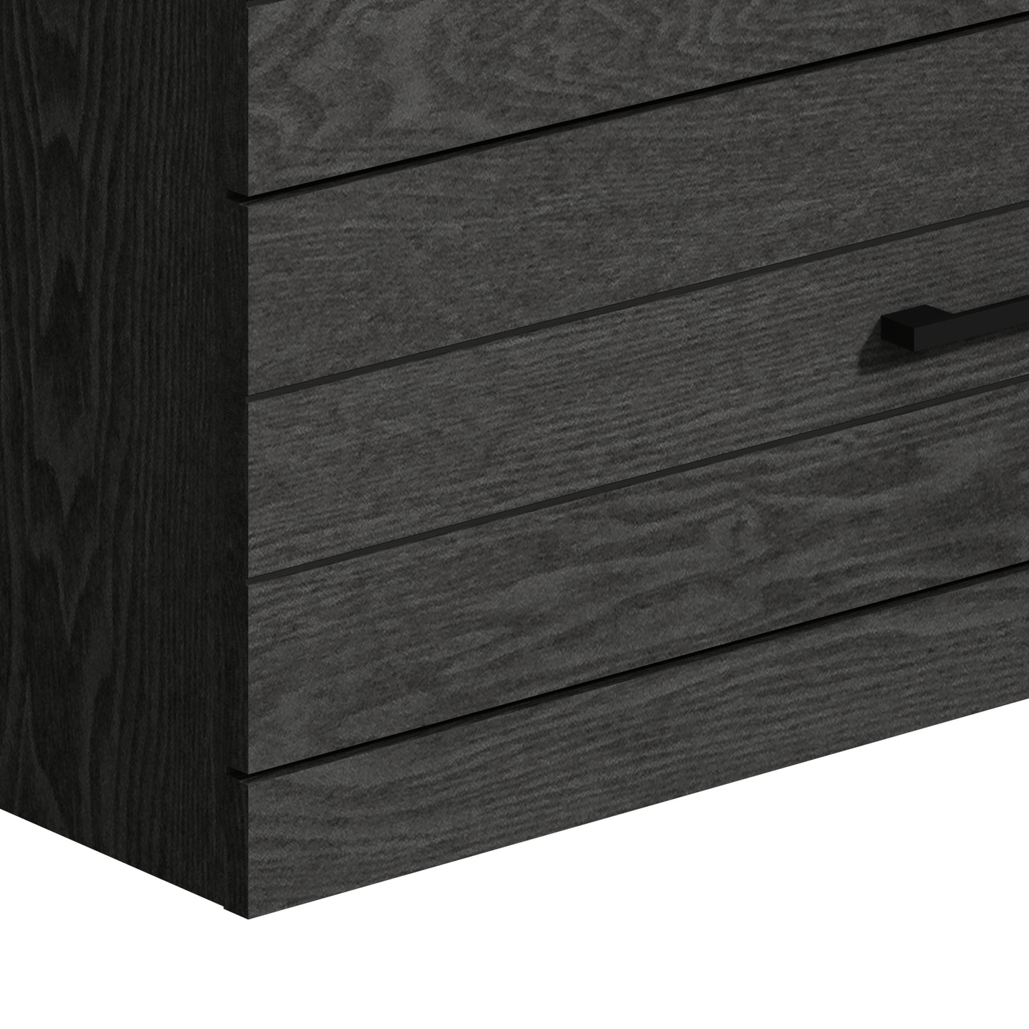 Galano Hamsper 5 Drawer Chest (Interlock) - Dark Grey Oak
