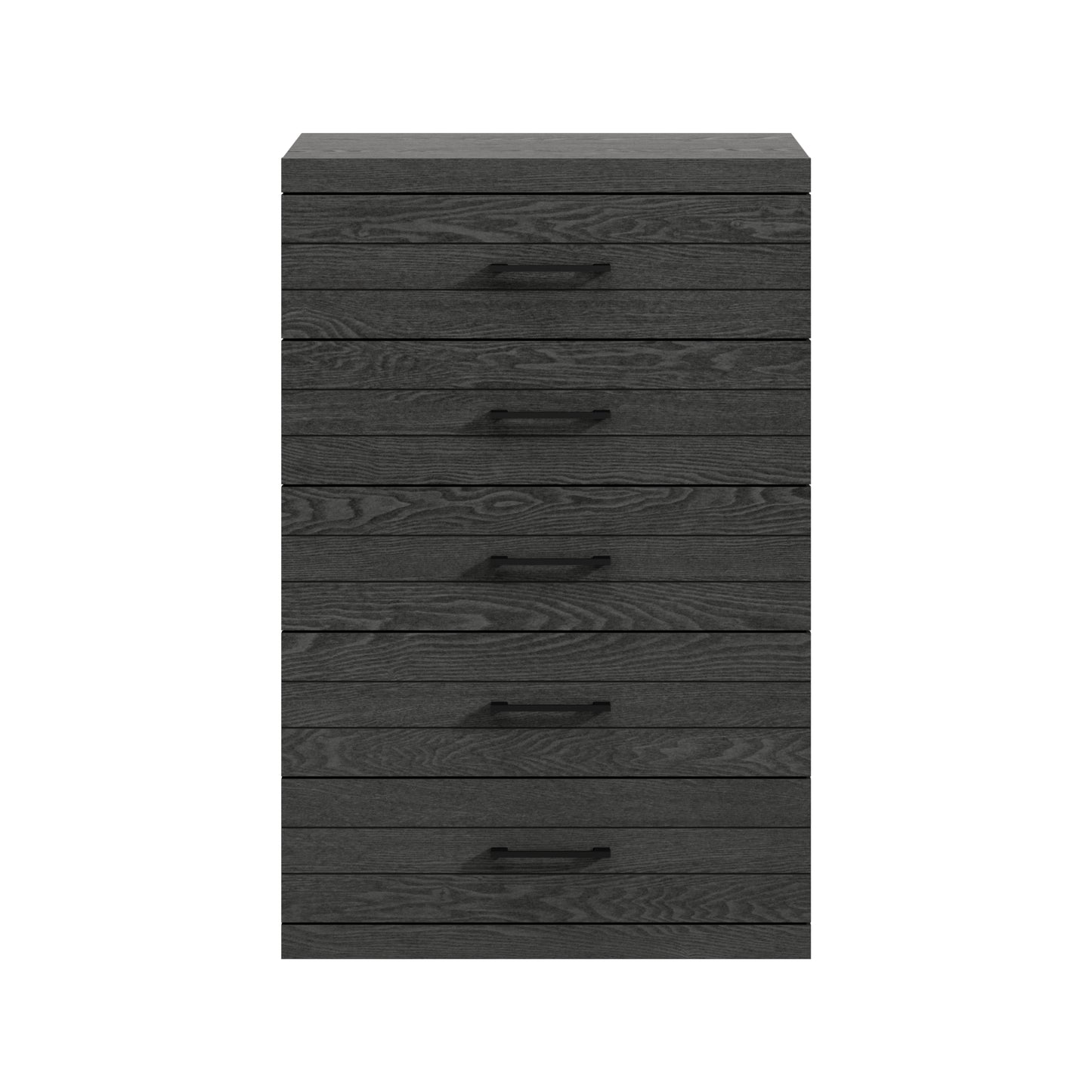 Galano Hamsper 5 Drawer Chest (Interlock) - Dark Grey Oak