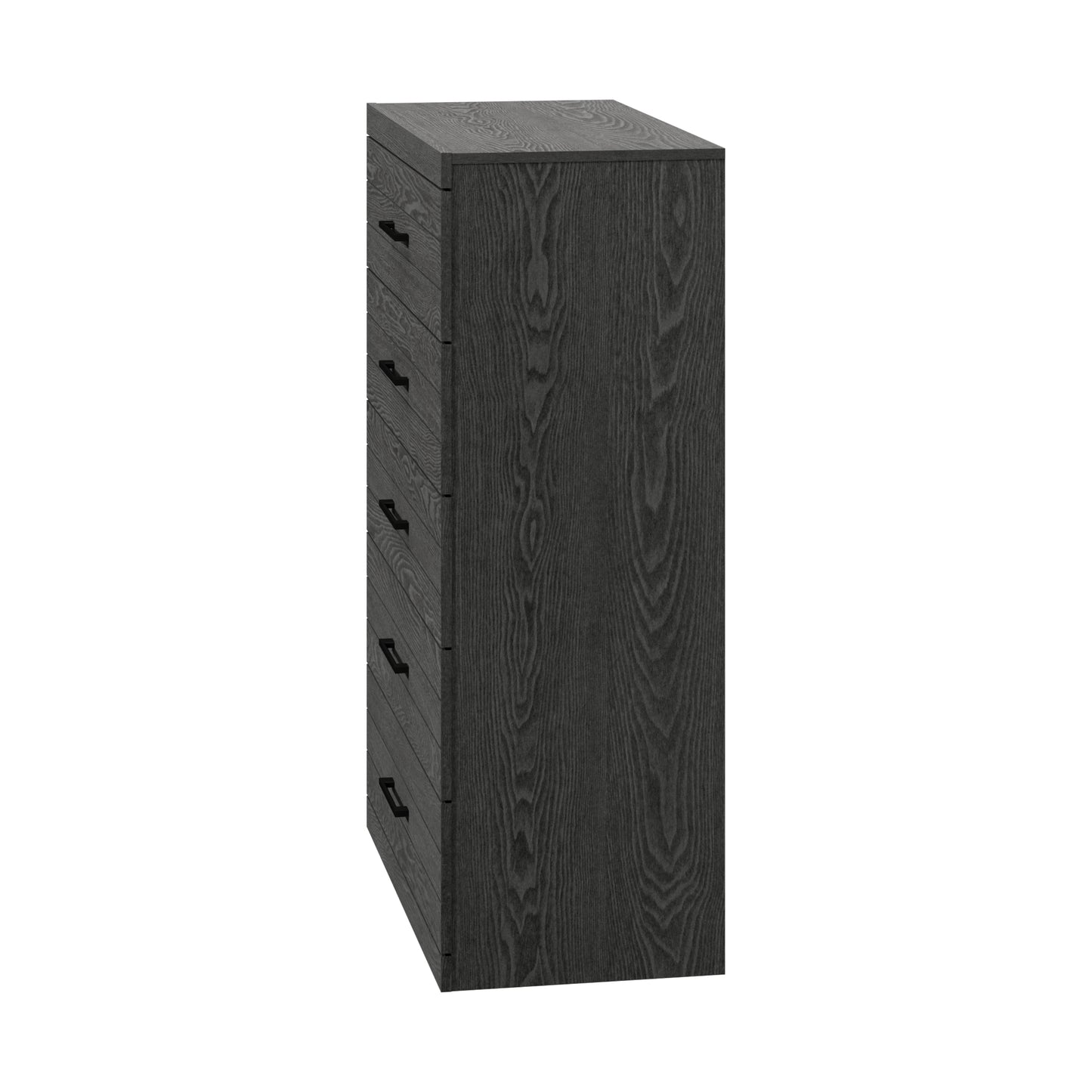 Galano Hamsper 5 Drawer Chest (Interlock) - Dark Grey Oak