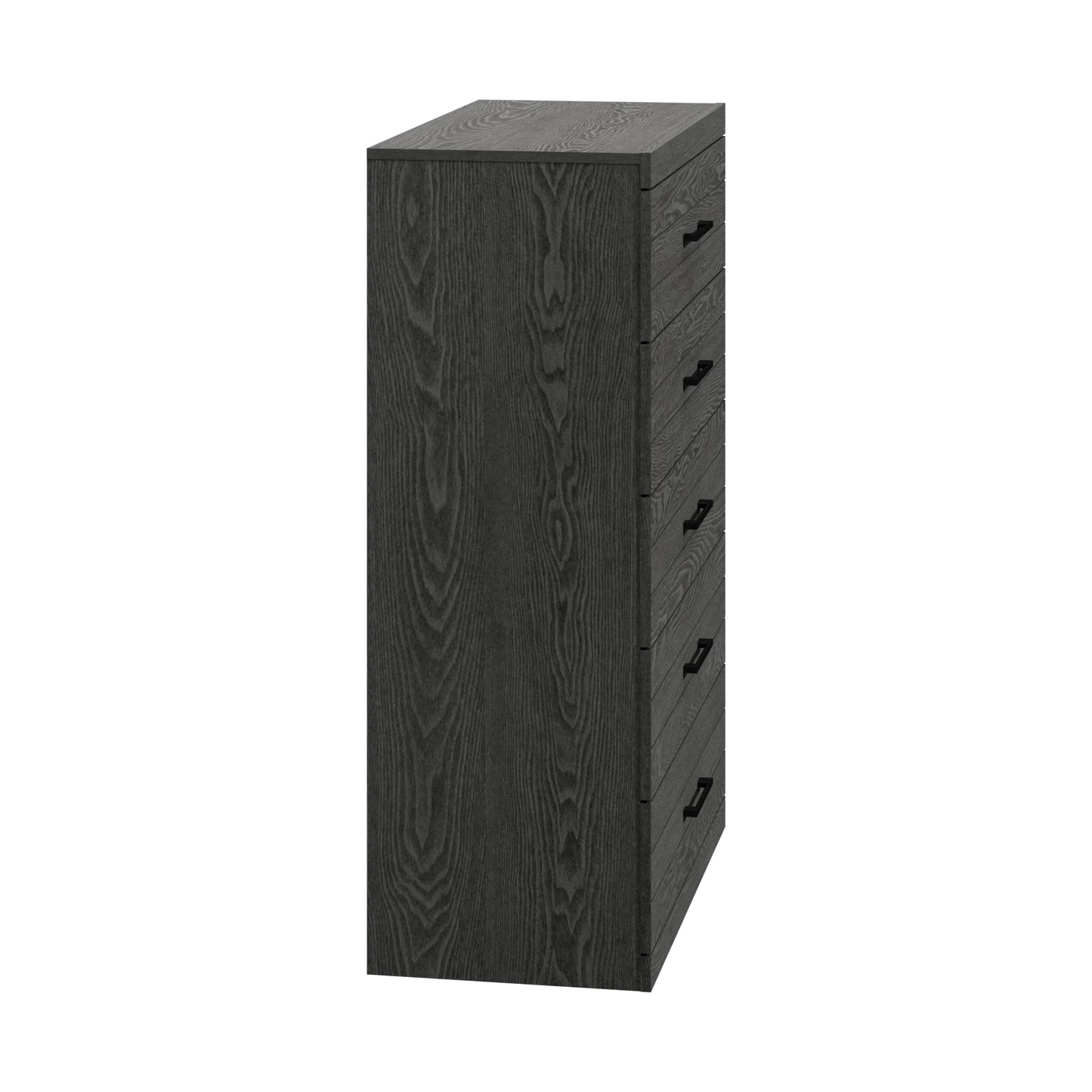 Galano Hamsper 5 Drawer Chest (Interlock) - Dark Grey Oak