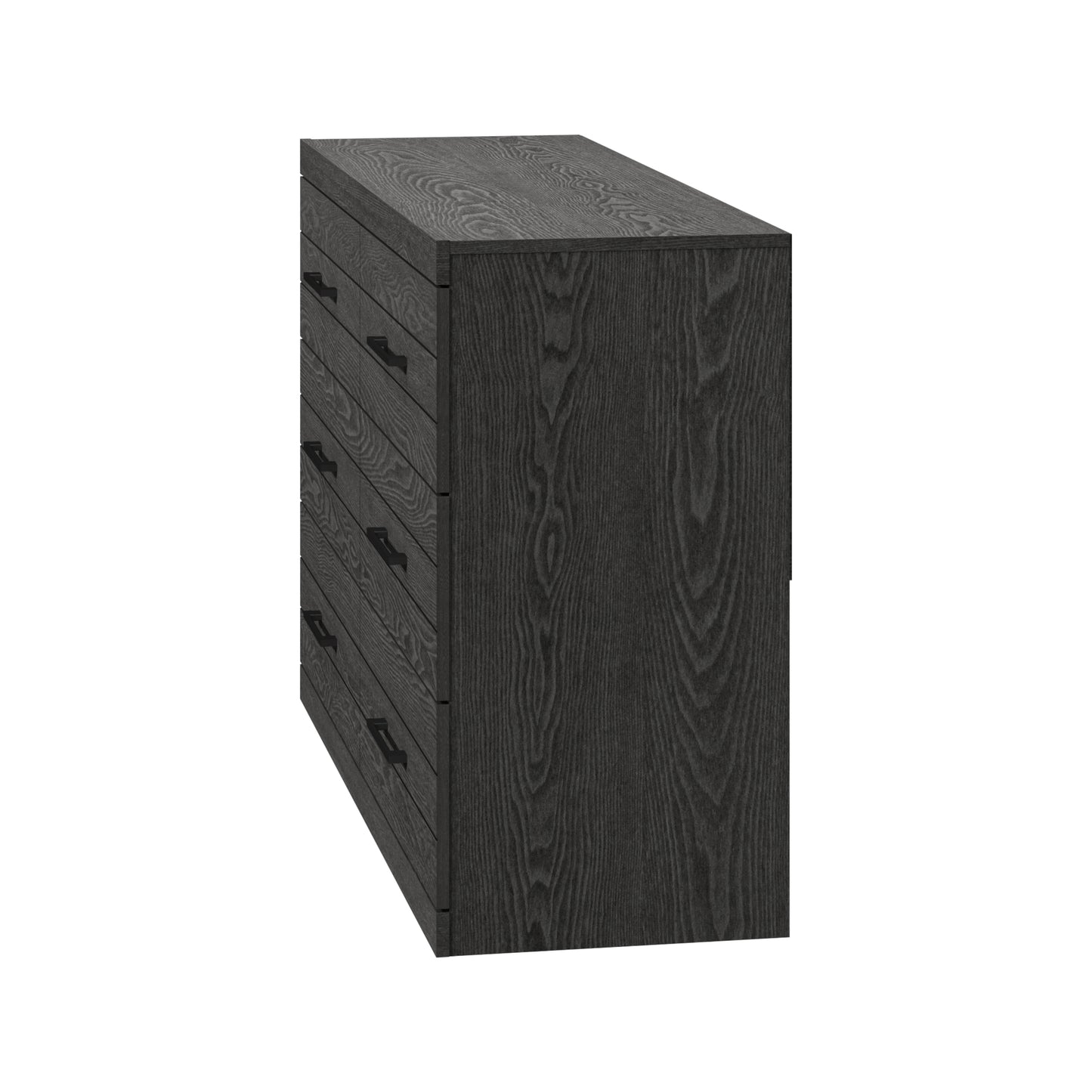 Galano Hamsper 6 Drawer Dresser (Interlock) - Dark Grey Oak