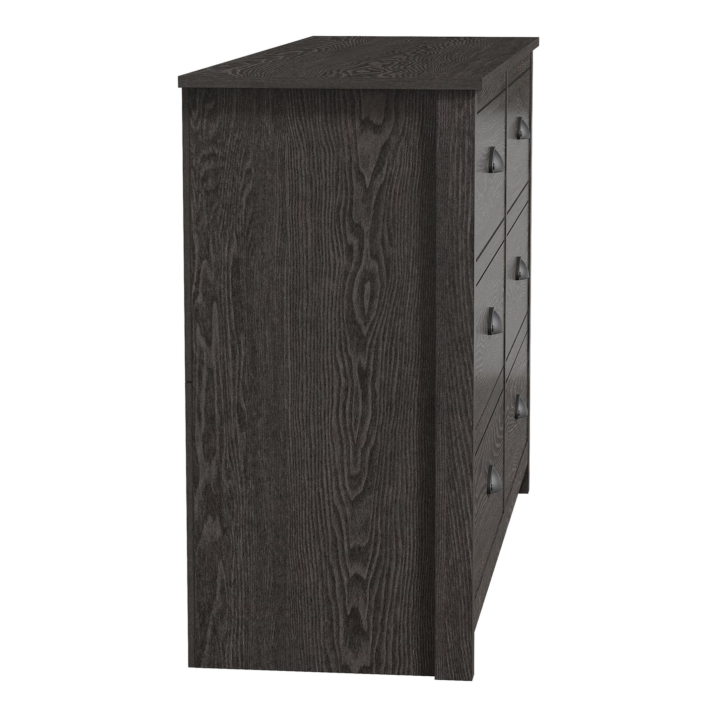 Galano Geodarno 6 Drawer Dresser (Interlock) - Dark Grey Oak