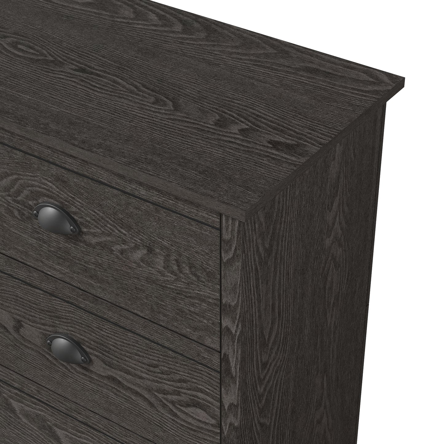 Galano Geodarno 6 Drawer Dresser (Interlock) - Dark Grey Oak