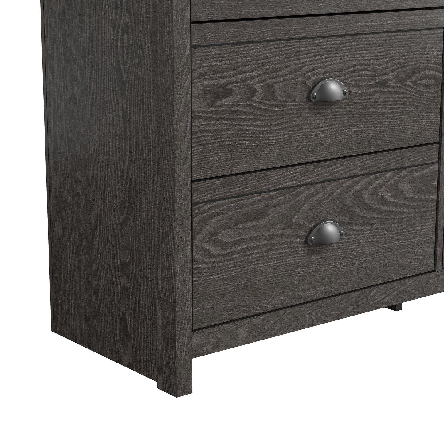 Galano Geodarno 6 Drawer Dresser (Interlock) - Dark Grey Oak