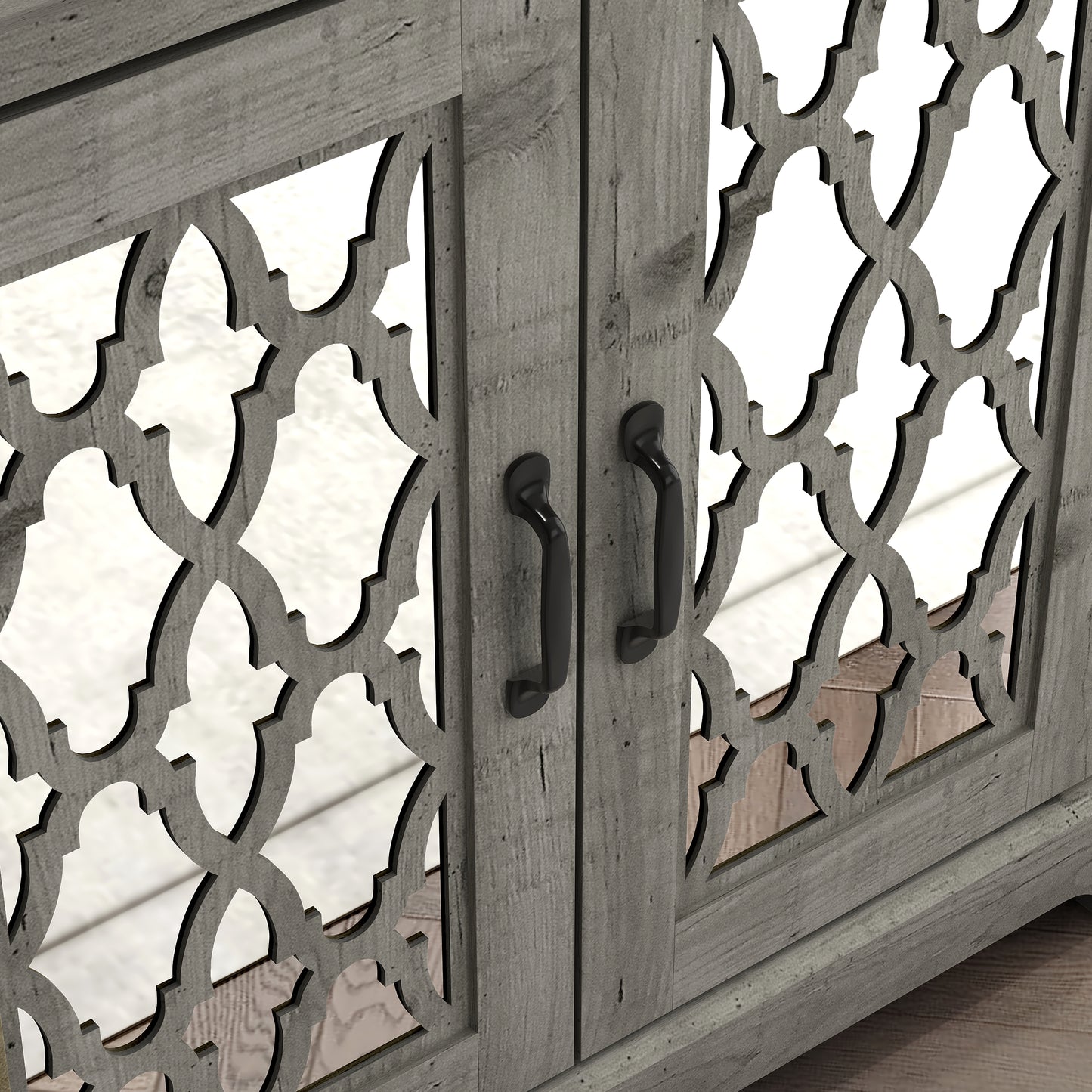 Galano Heron 2 Door Accent Cabinet - Mexican Grey