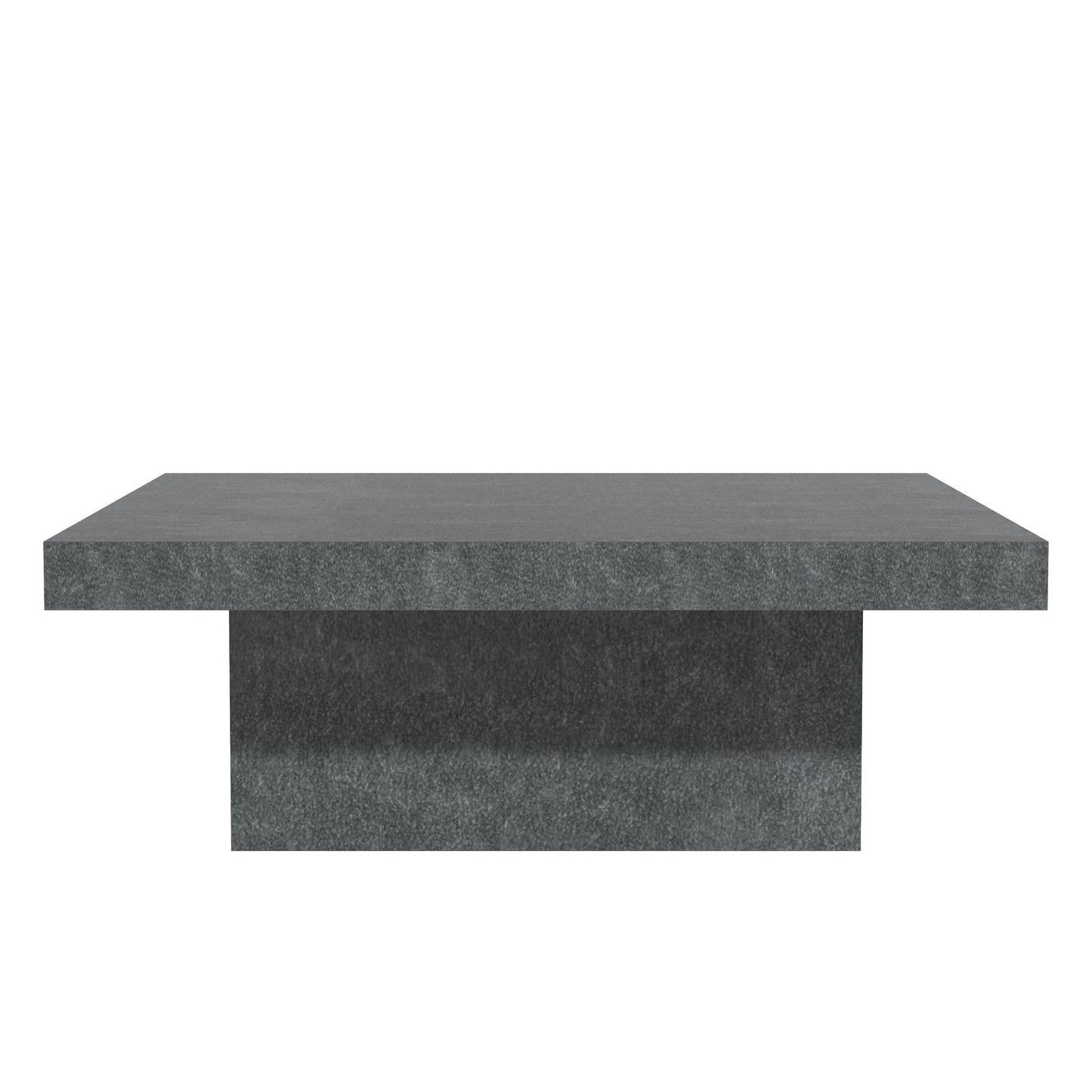 Galano 35.4" W Modern Square Coffee Table with Block Pedestal Base - Gray Stone