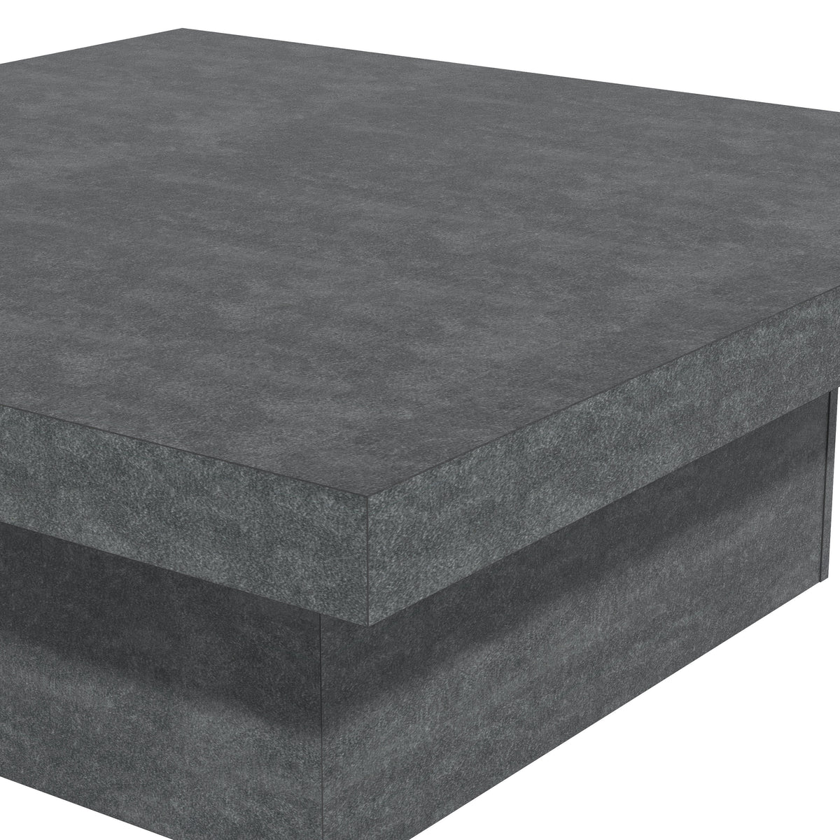 Galano 35.4" W Modern Square Coffee Table with Block Pedestal Base - Gray Stone