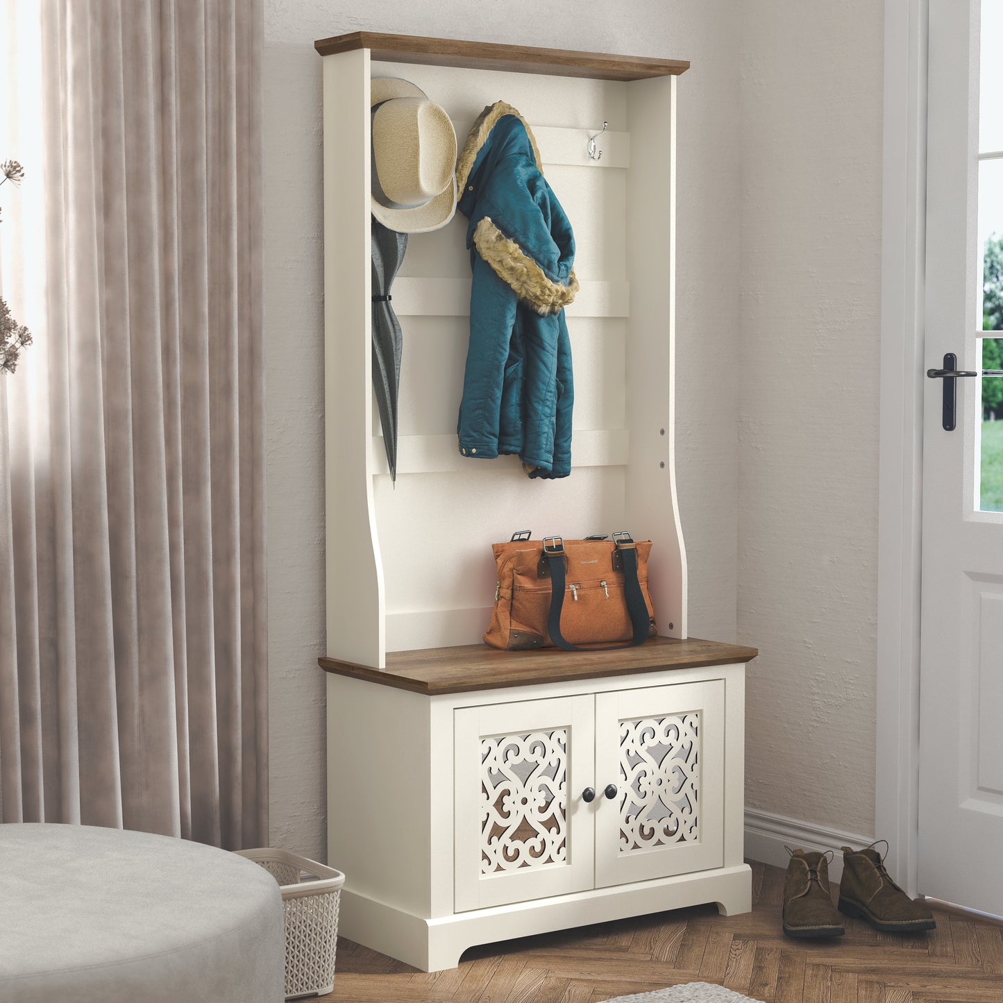 Galano Calidia Cizens Hall Tree - Ivory