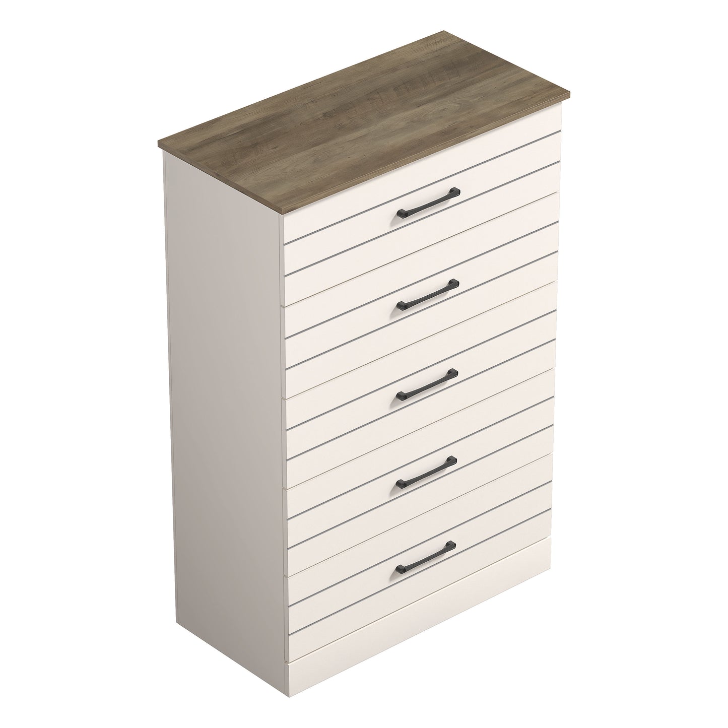Galano Uf Elis 5 Drawer Chest (Interlock) - Ivory