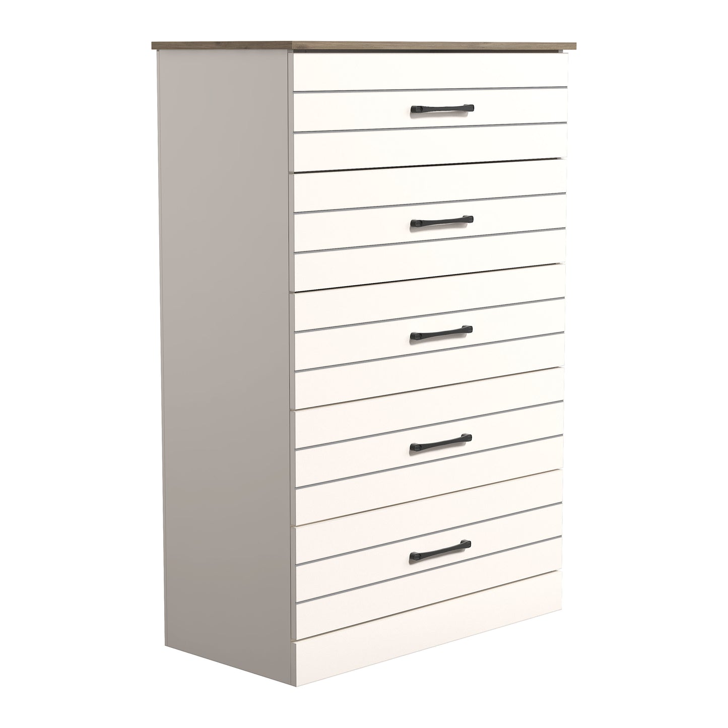 Galano Uf Elis 5 Drawer Chest (Interlock) - Ivory