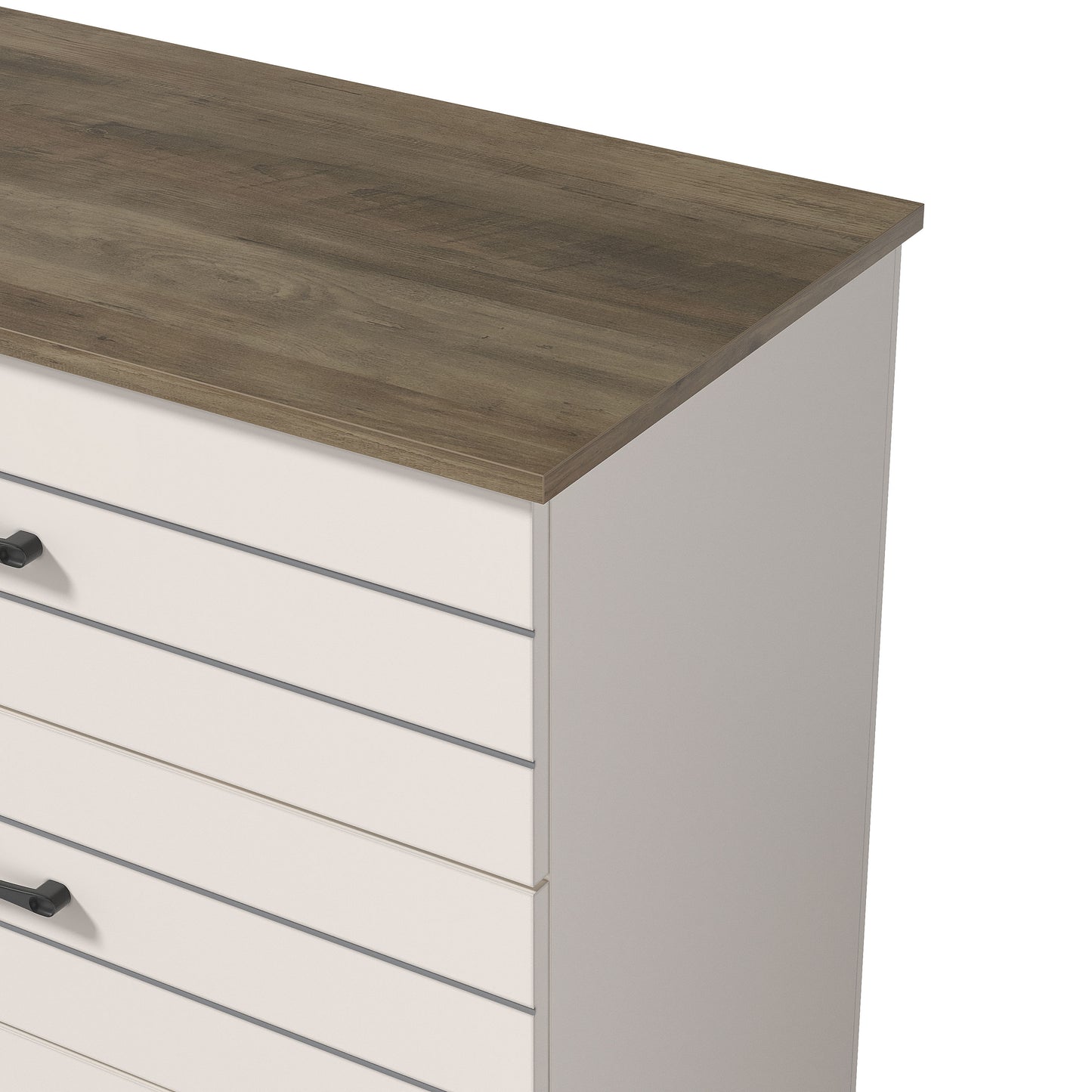 Galano Uf Elis 5 Drawer Chest (Interlock) - Ivory